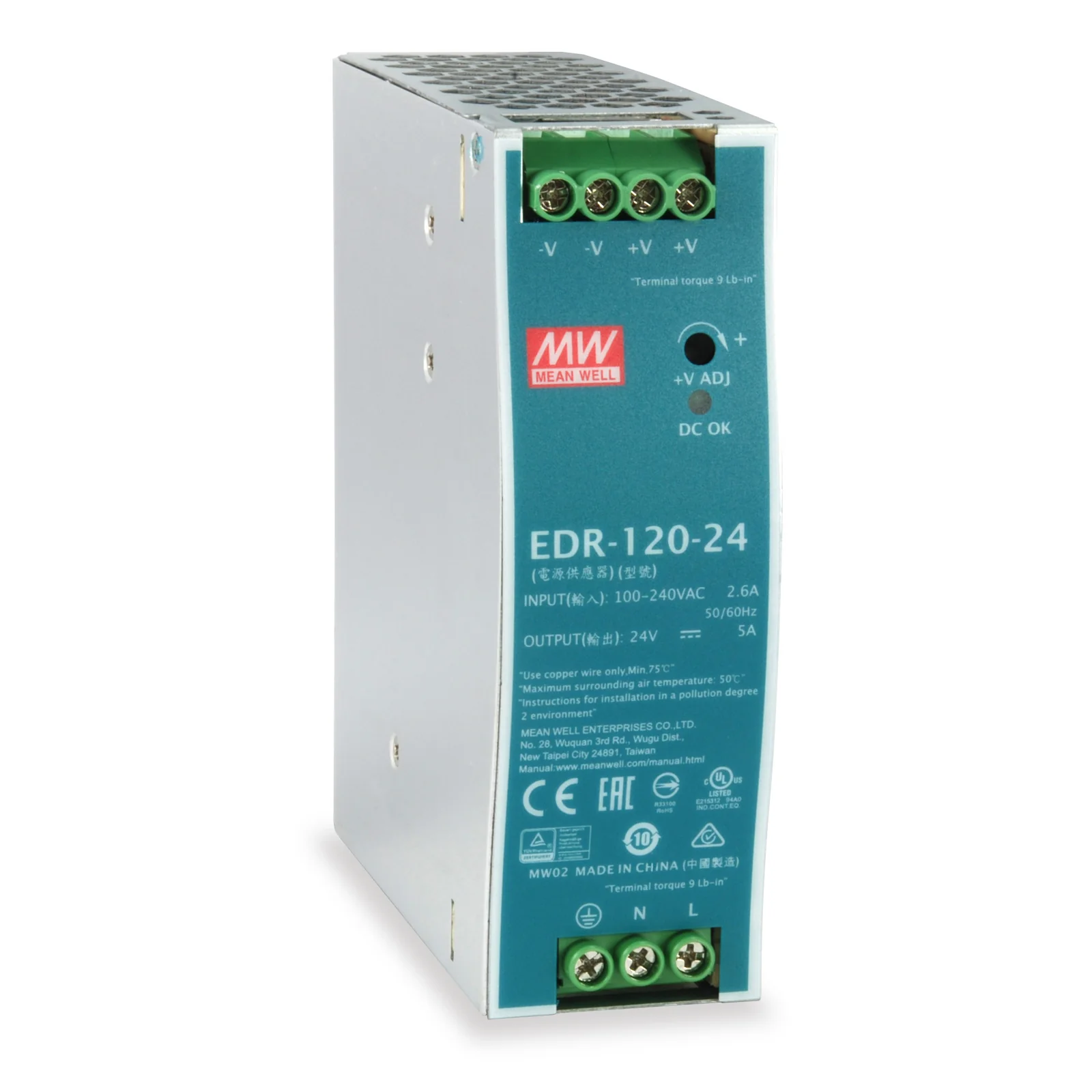 LevelOne POW-2441 unité d'alimentation d'énergie 120 W Couleur menthe, Argent