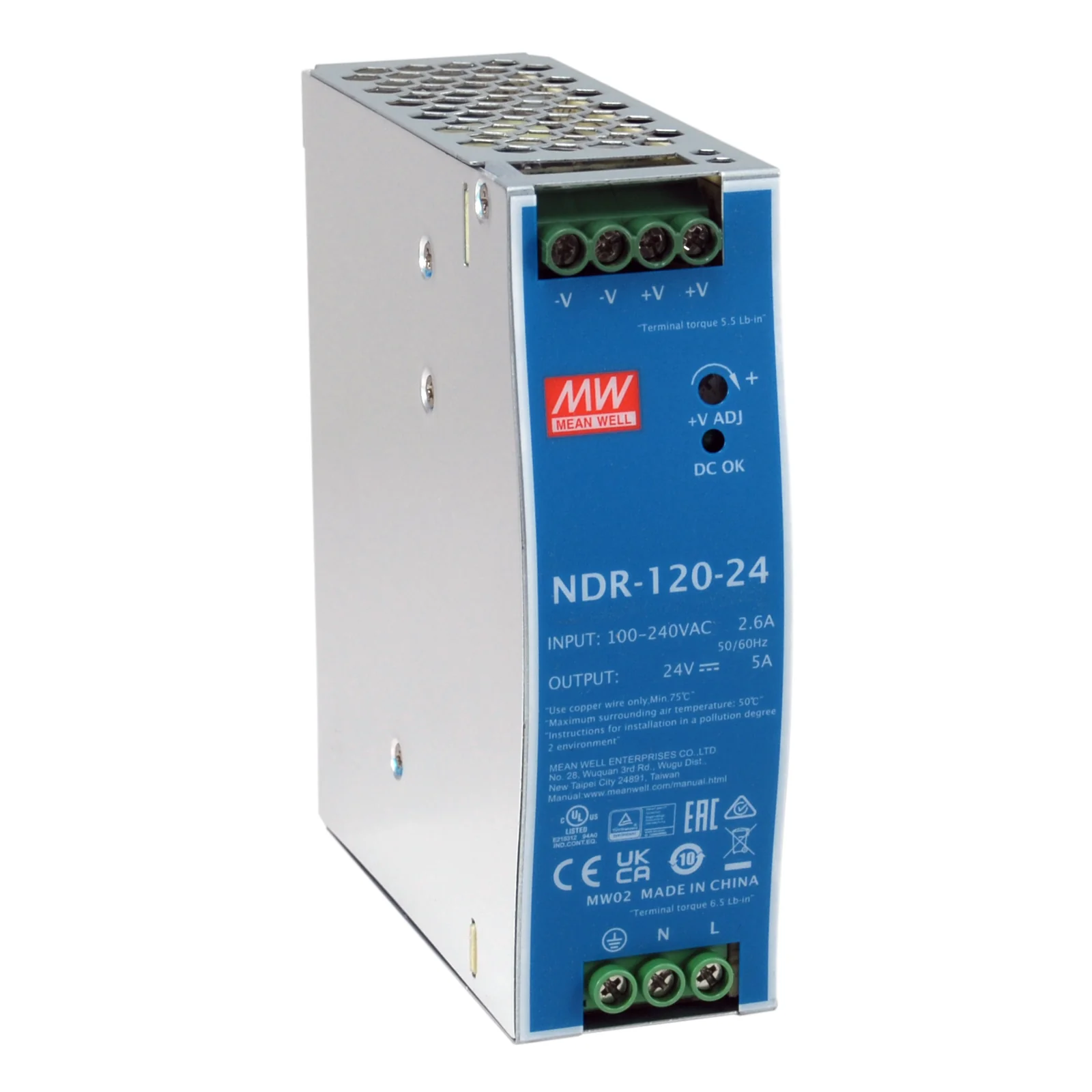 LevelOne POW-2442 unité d'alimentation d'énergie 120 W Bleu, Argent