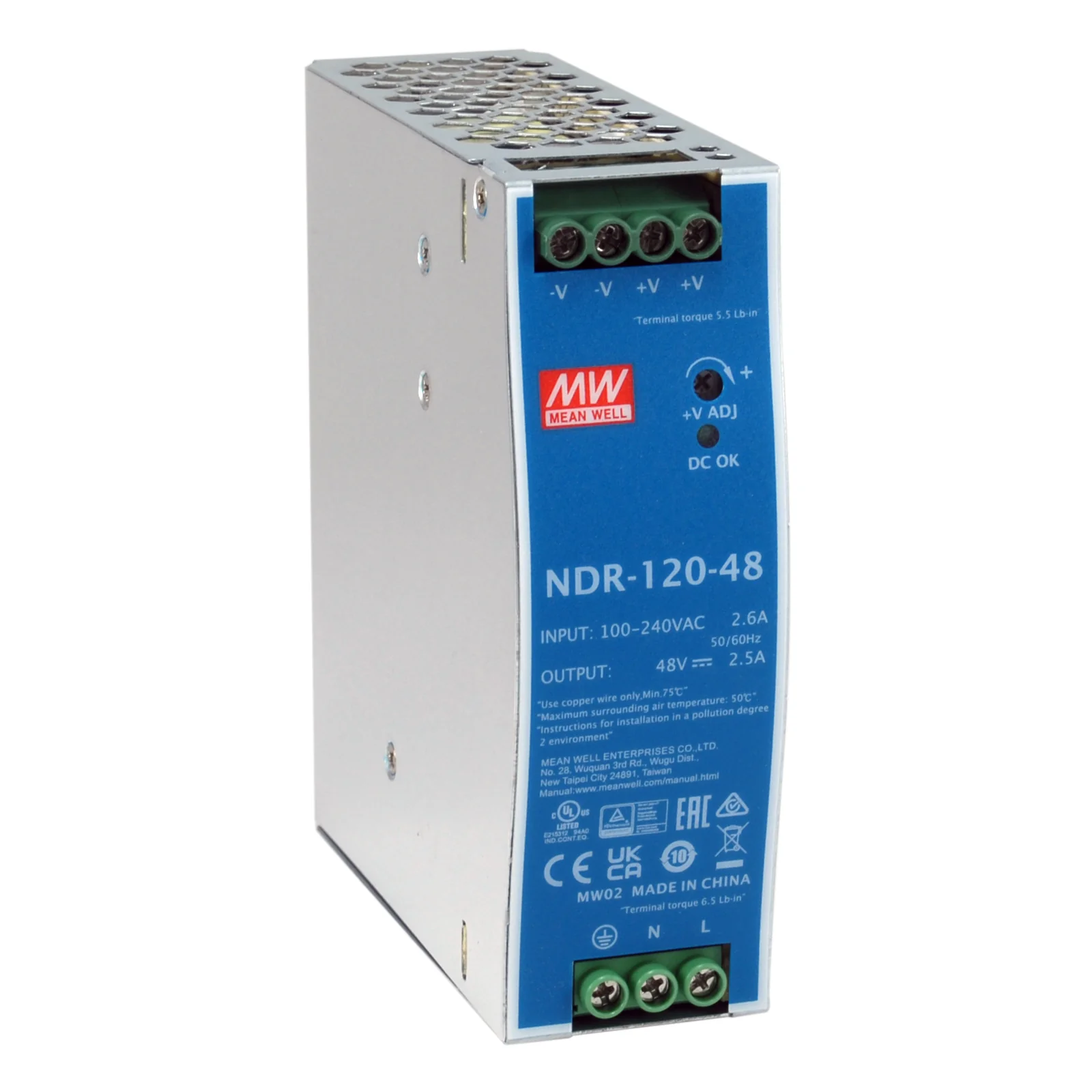 LevelOne POW-4842 unité d'alimentation d'énergie 120 W Bleu, Argent