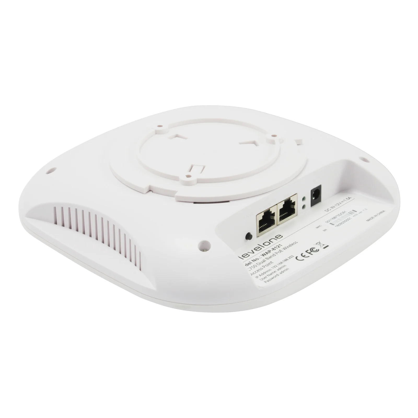 LevelOne WAP-8121 point d'accès réseaux locaux sans fil 433 Mbit/s Blanc Connexion Ethernet, supportant l'alimentation via ce port (PoE)