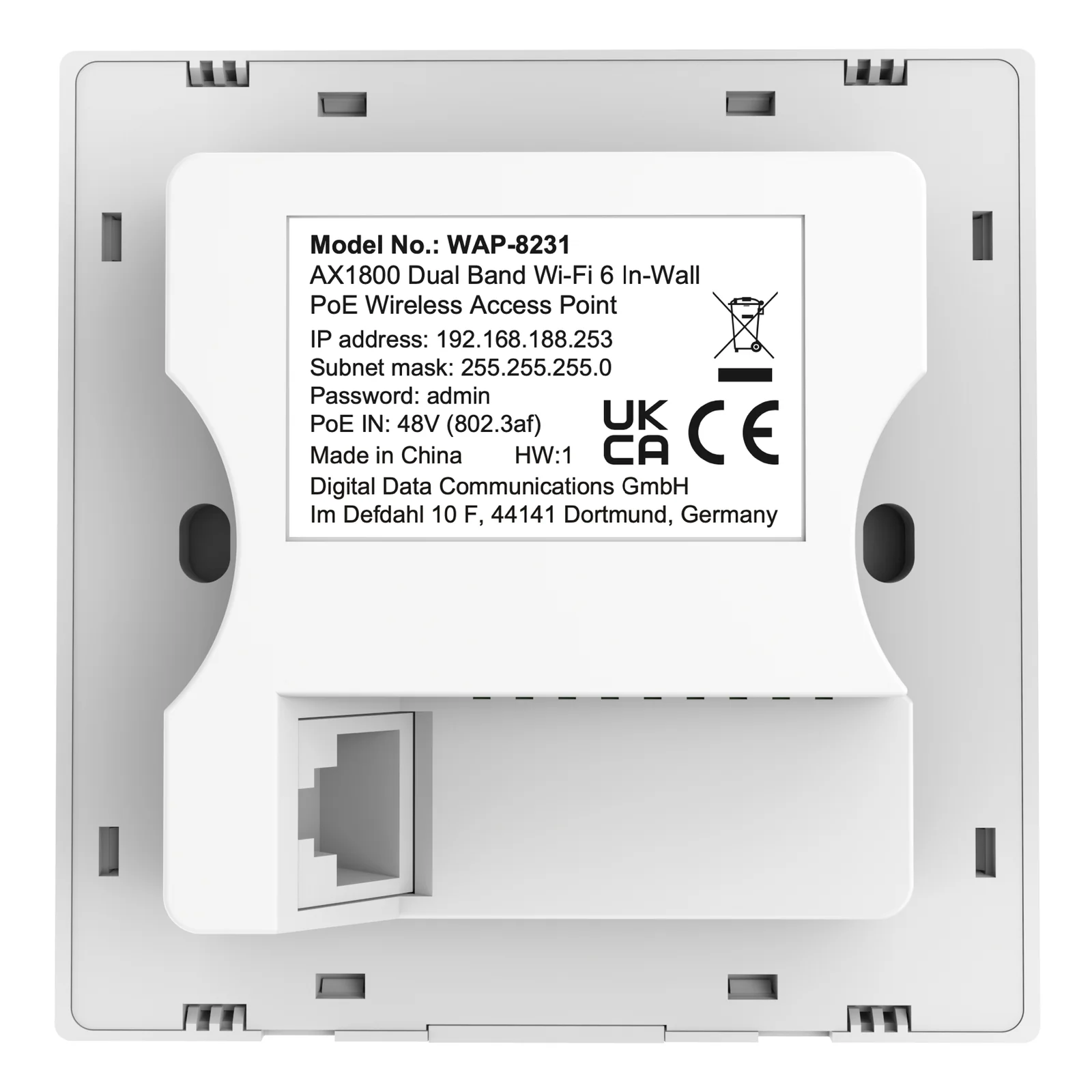 LevelOne WAP-8231 point d'accès réseaux locaux sans fil 1800 Mbit/s Blanc Connexion Ethernet, supportant l'alimentation via ce port (PoE)