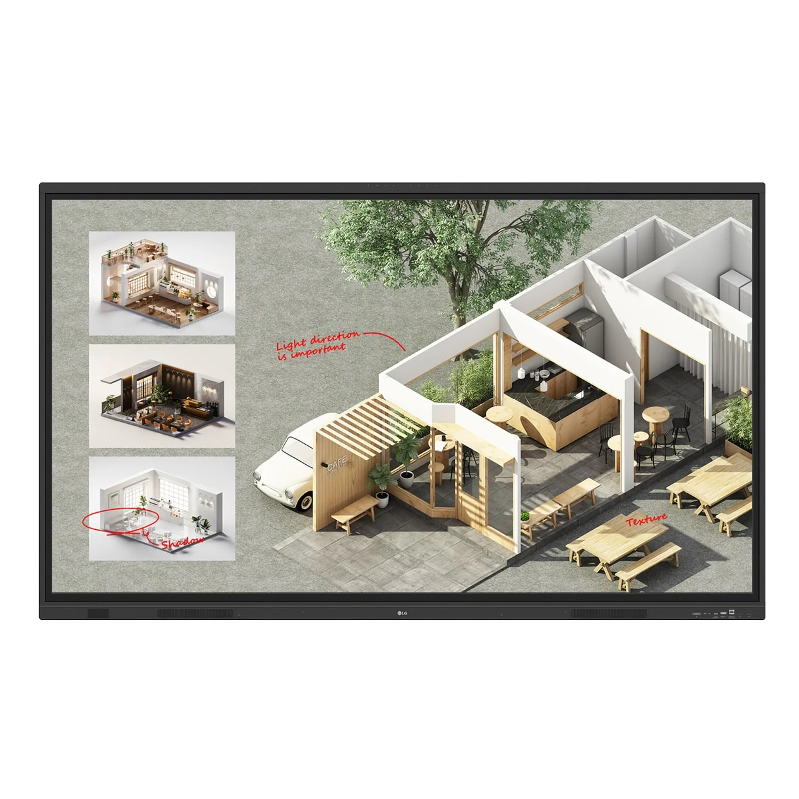 CreateBoard Standard tableau blanc interactif 190,5 cm (75") 3840 x 2160 pixels Écran tactile Noir
