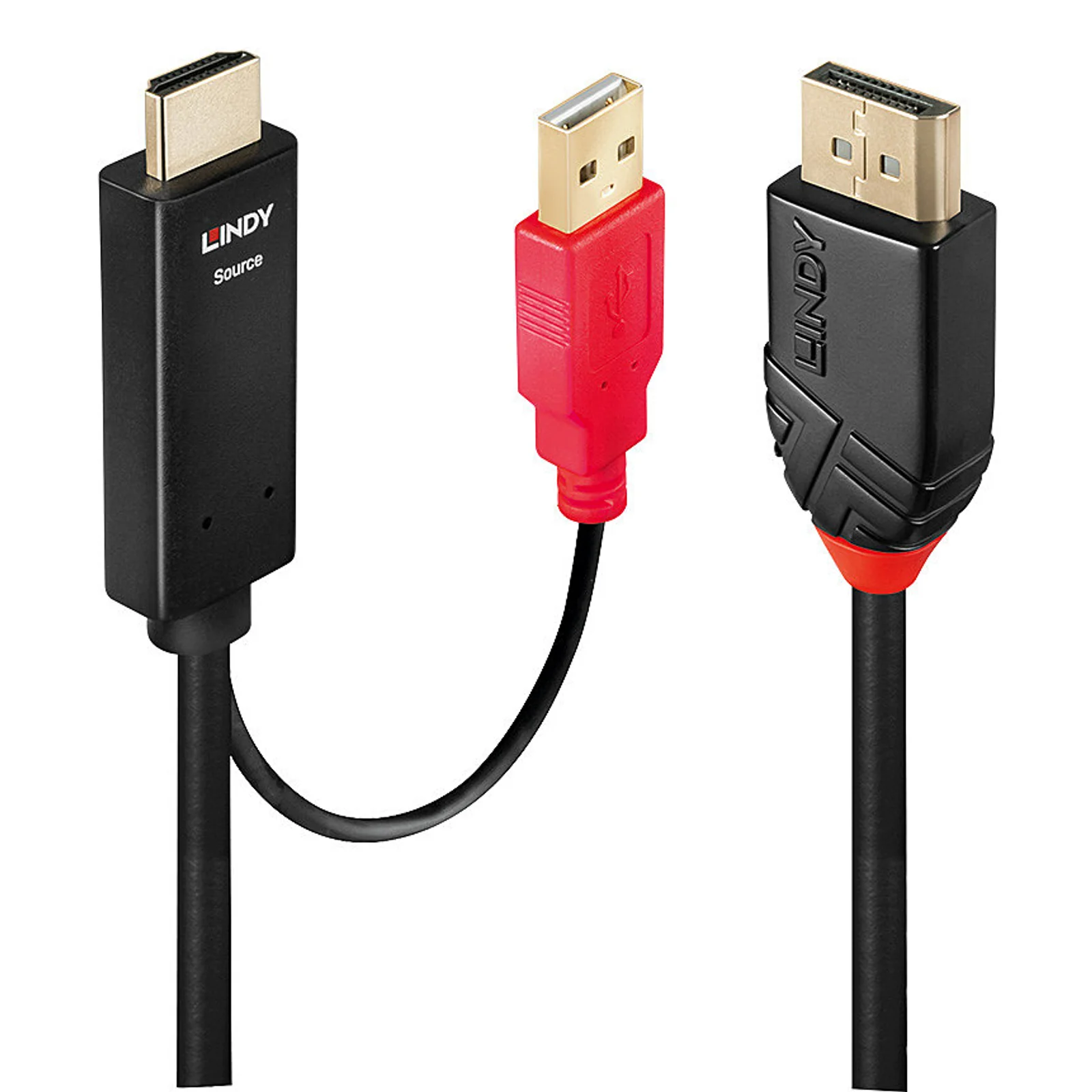 41424 câble vidéo et adaptateur 0,5 m DisplayPort HDMI + USB Noir