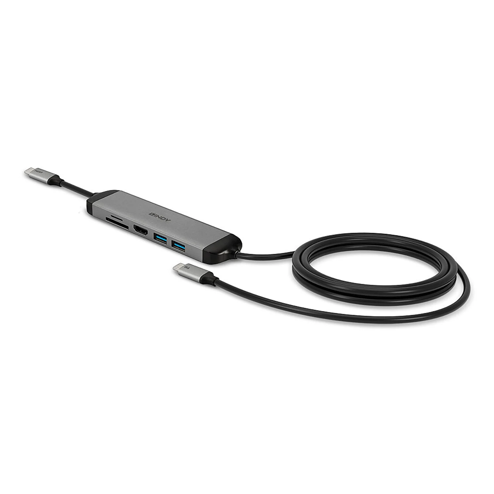 Lindy 43326 station d'accueil Avec fil USB 3.2 Gen 1 (3.1 Gen 1) Type-C Noir, Gris