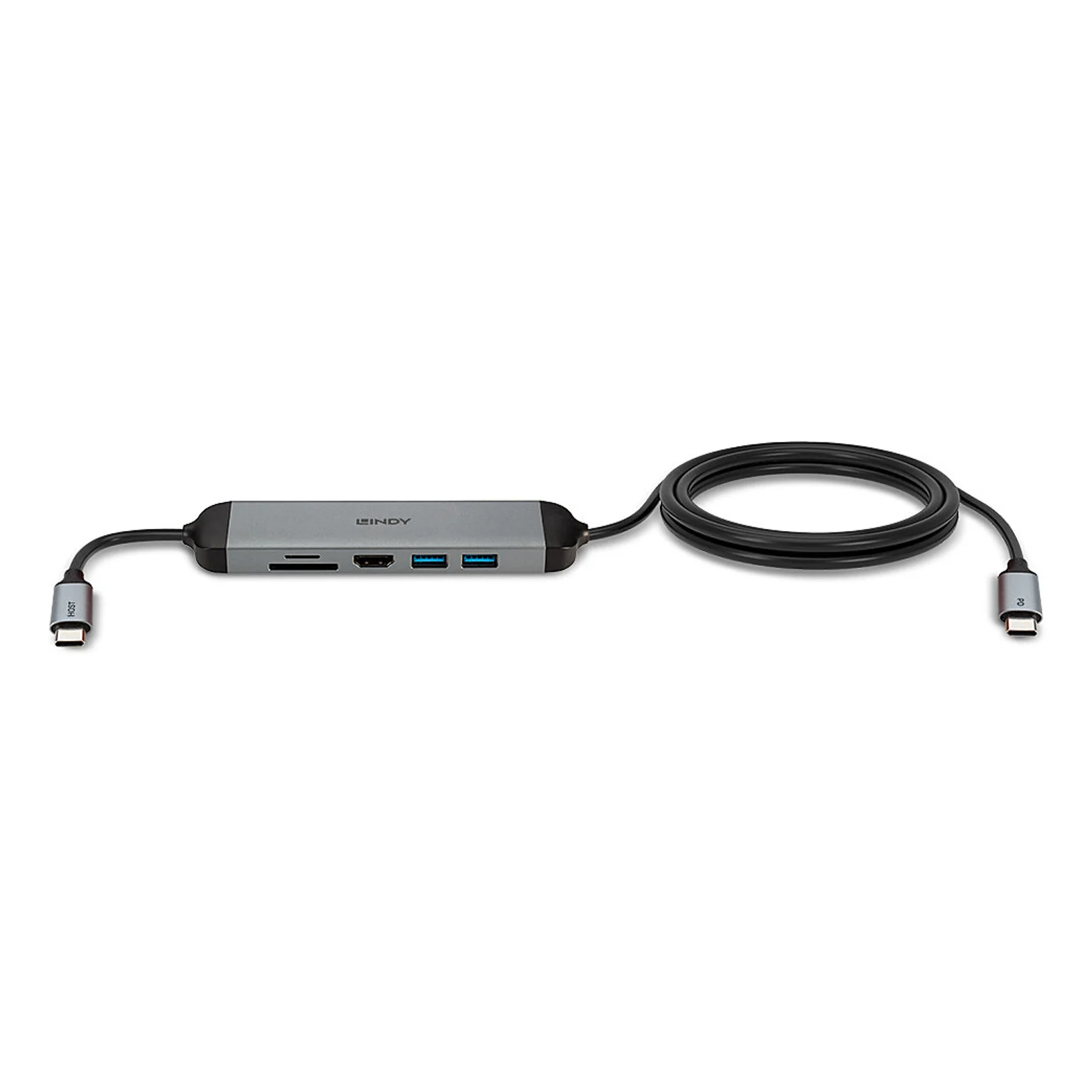 Lindy 43326 station d'accueil Avec fil USB 3.2 Gen 1 (3.1 Gen 1) Type-C Noir, Gris