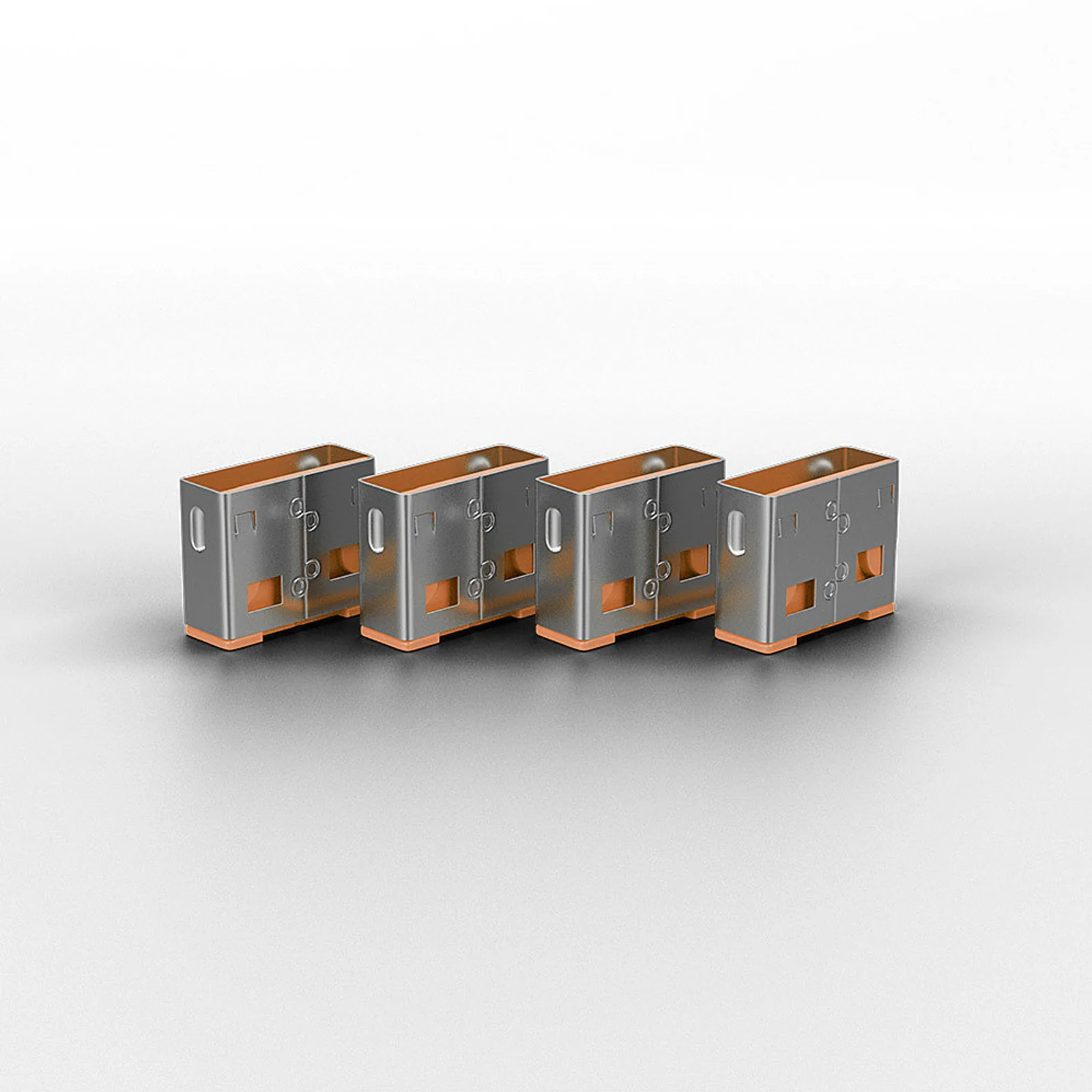 Lindy Bloqueur de port USB A, 4 pièces + clé, Orange