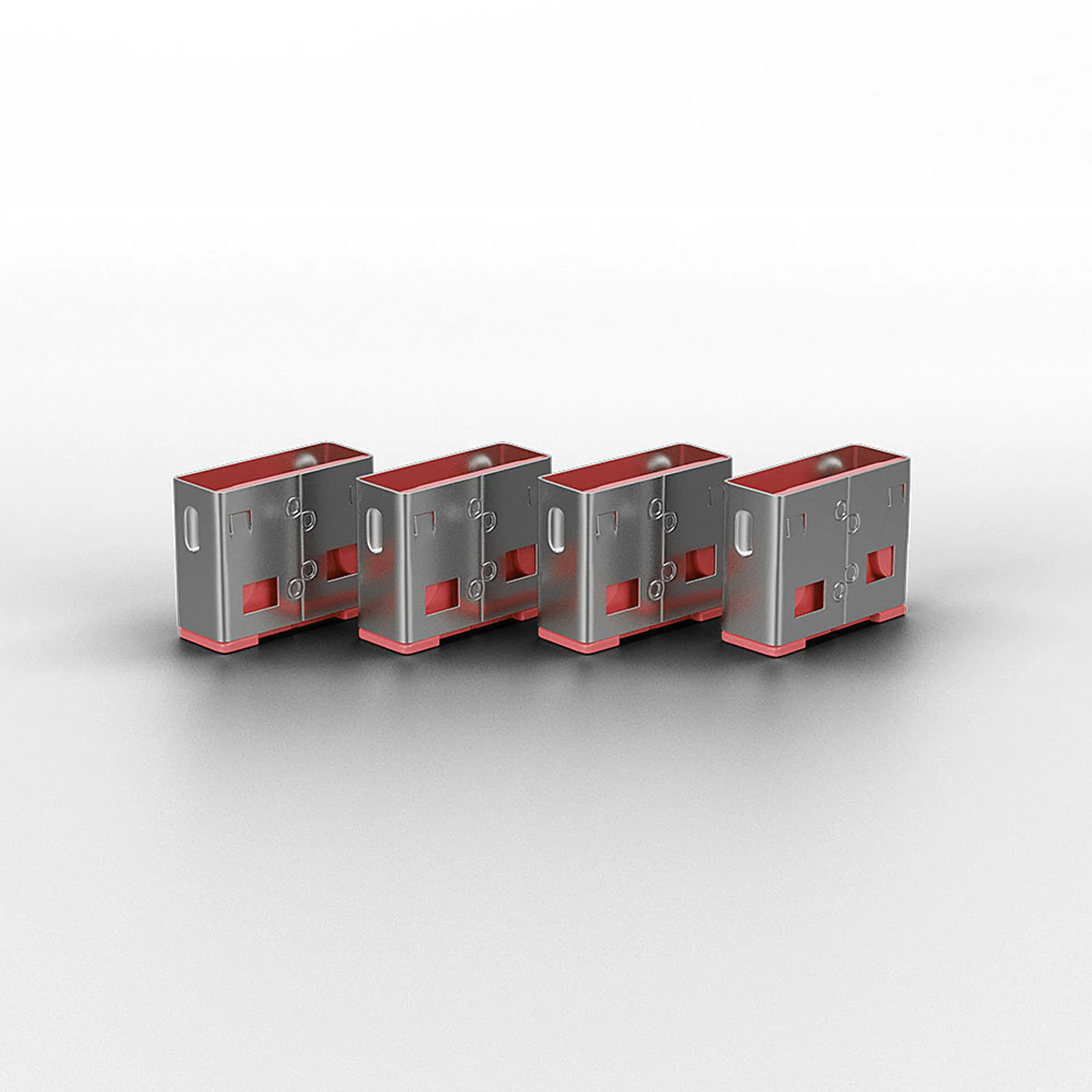 Lindy Bloqueur de port USB A, 4 pièces + clé, Rose