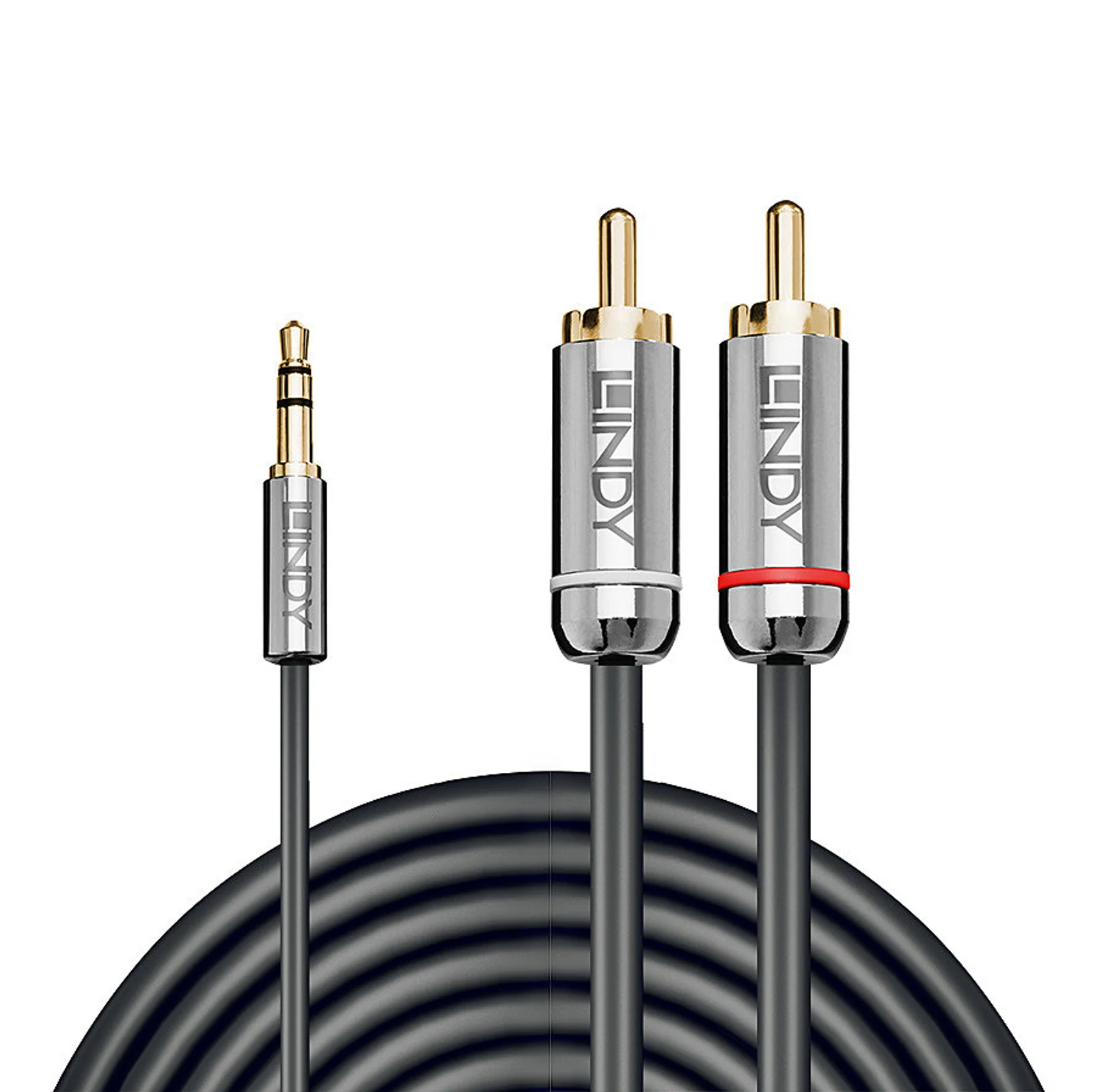 Lindy Câble Audio Jack 3.5mm vers RCA, Cromo Line, 0.5m