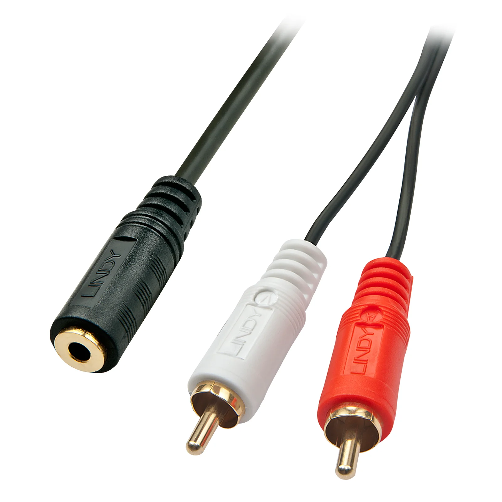 Câble audio Premium 2 x RCA (Cinch) vers jack 3,5mm femelle, 25cm