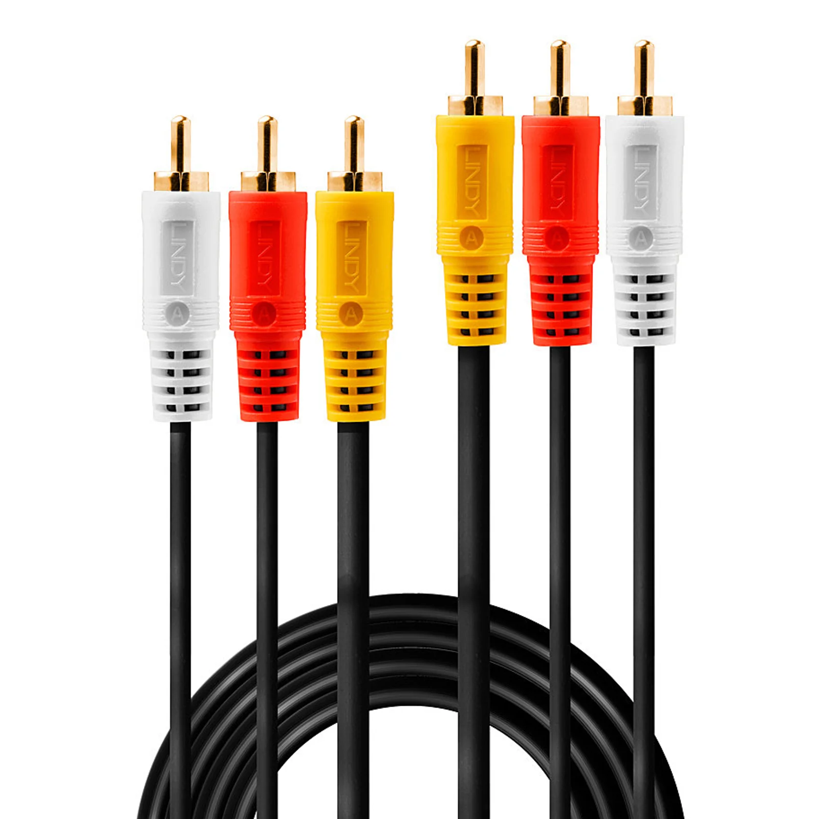 Lindy Câble audio vidéo Premium, 3 x RCA (Cinch) mâle/mâle, 1m