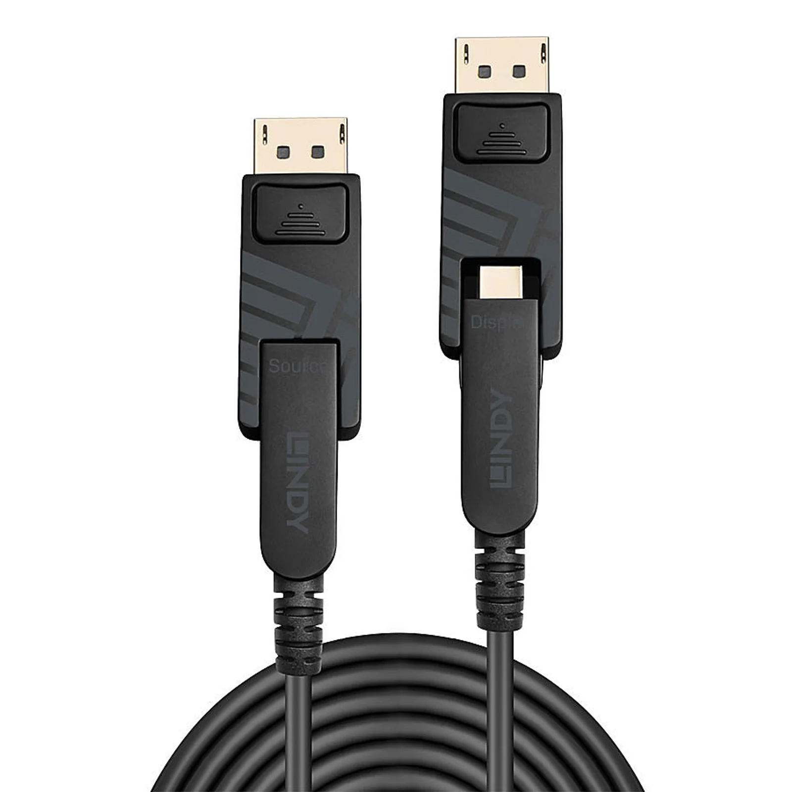 Lindy Câble Mini DisplayPort 1.4 Hybride Fibre Optique, connecteurs DP fournis, 10m