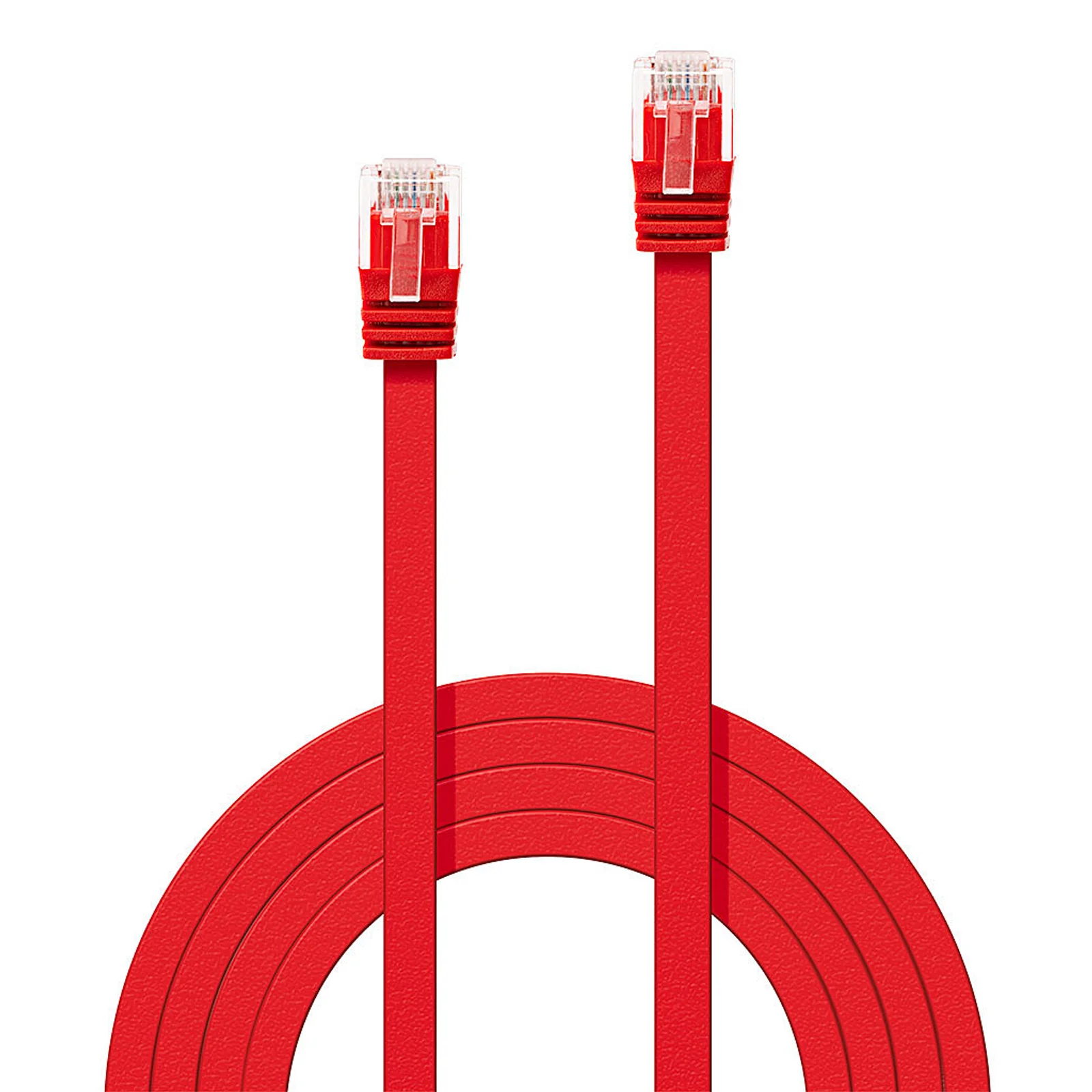 Lindy Câble réseau Plat Rouge Cat.6A U/UTP, 2m