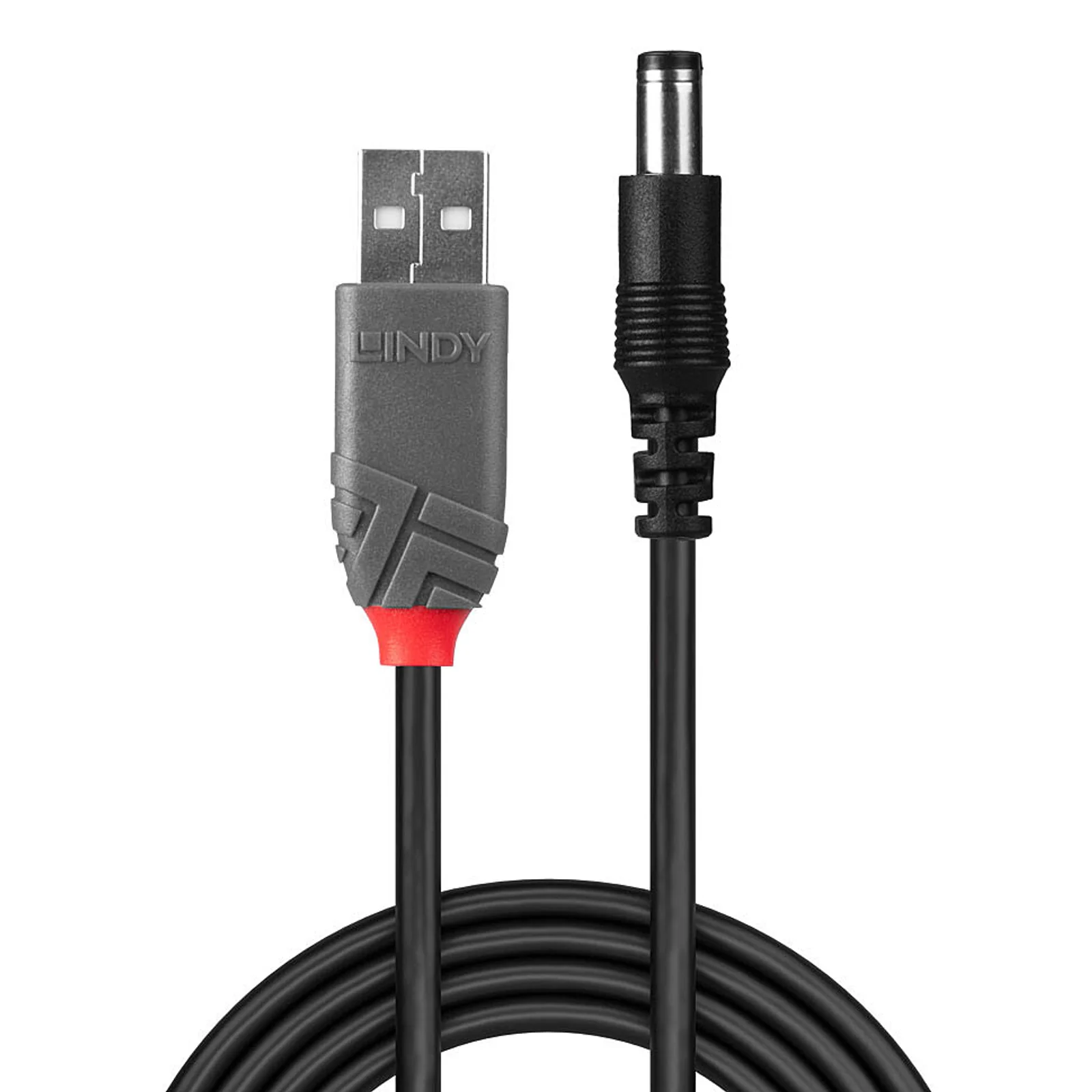 Lindy Câble USB 2.0 Type A vers DC 5.5mm/2.1mm, 1.5m