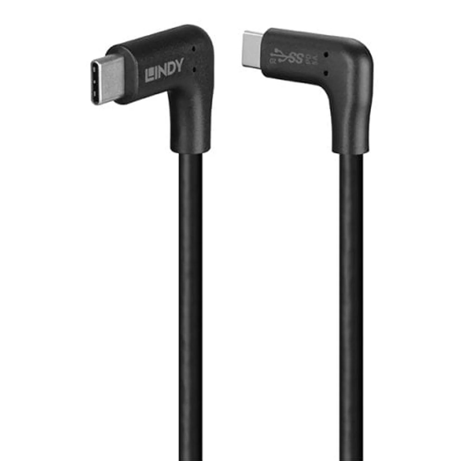 Lindy Câble USB 3.2 Type C de 0.5m, 2 x 90° à angle droit, 10Gbit/s, 60W PD