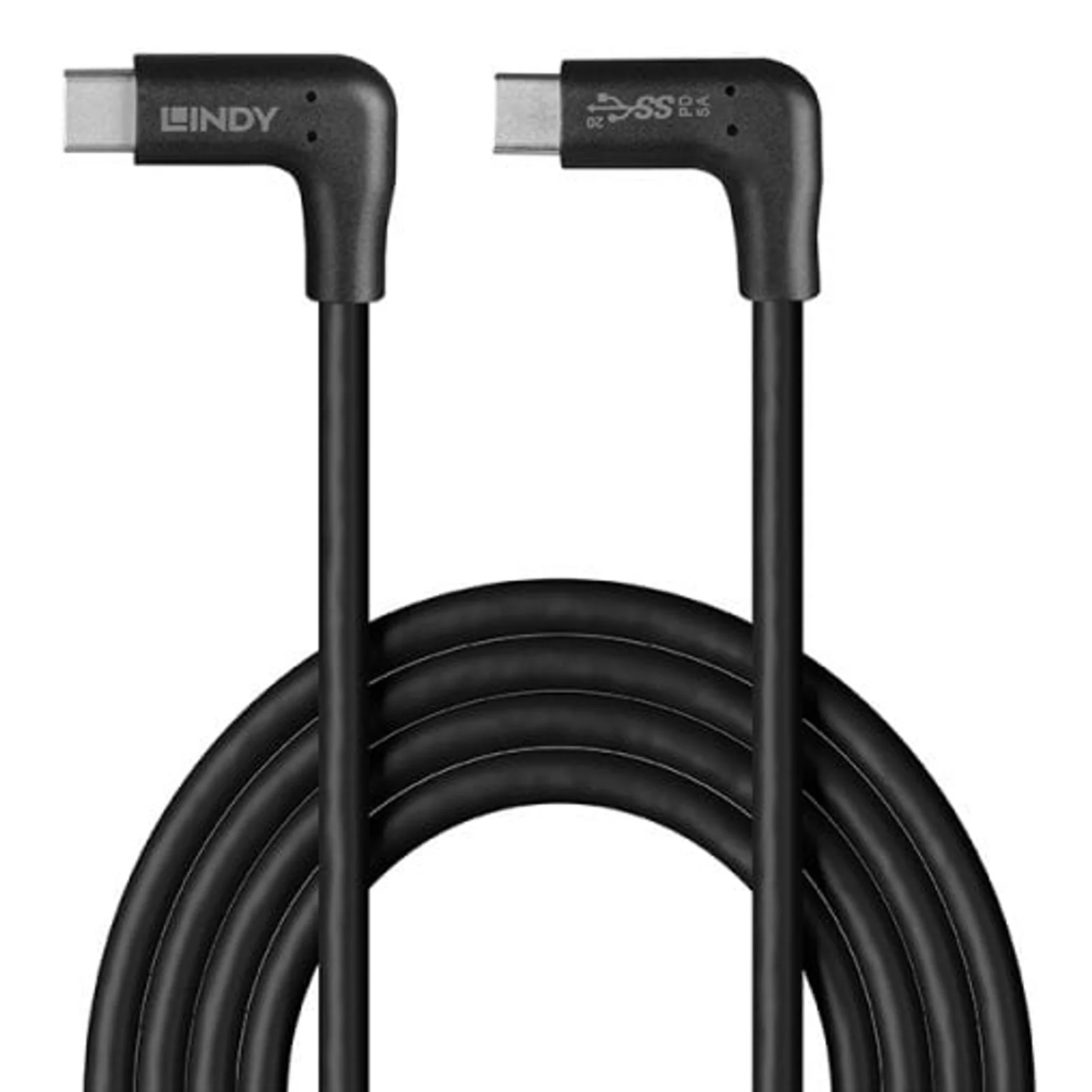 Câble USB 3.2 Type C de 0.5m, 2 x 90° à angle droit, 10Gbit/s, 60W PD