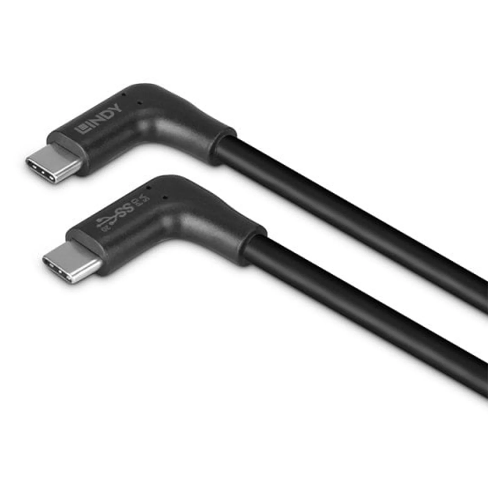 Lindy Câble USB 3.2 Type C de 1m, 2 x 90° à angle droit, 10Gbit/s, 60W PD