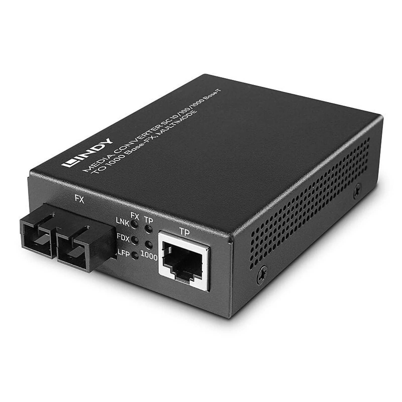 Lindy Convertisseur de média SC 10/100/1000 Base-T vers 1000 Base-FX, Multimode