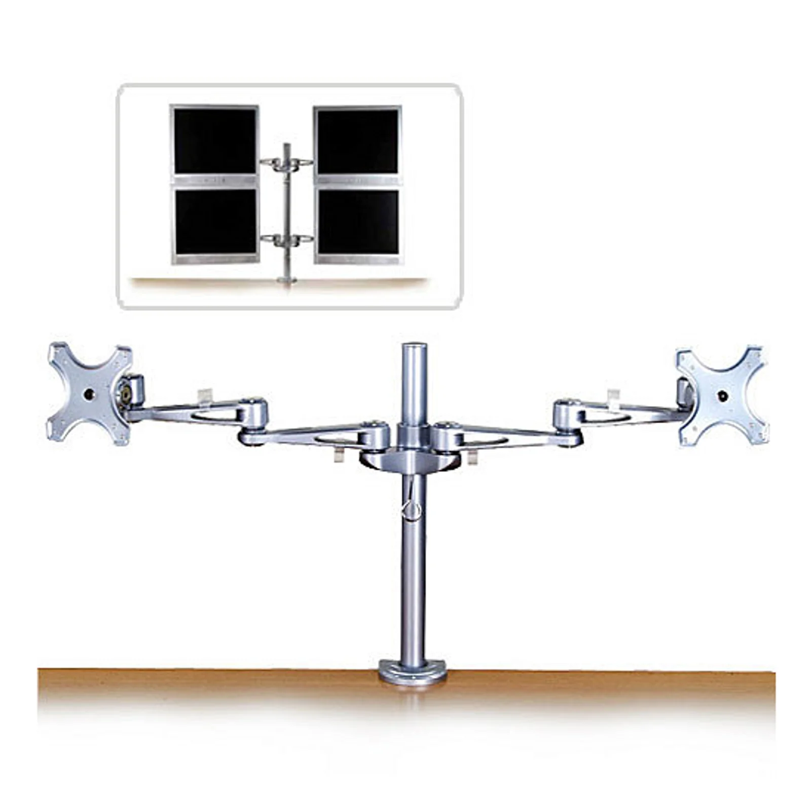 Double bras pour 2 écrans LCD