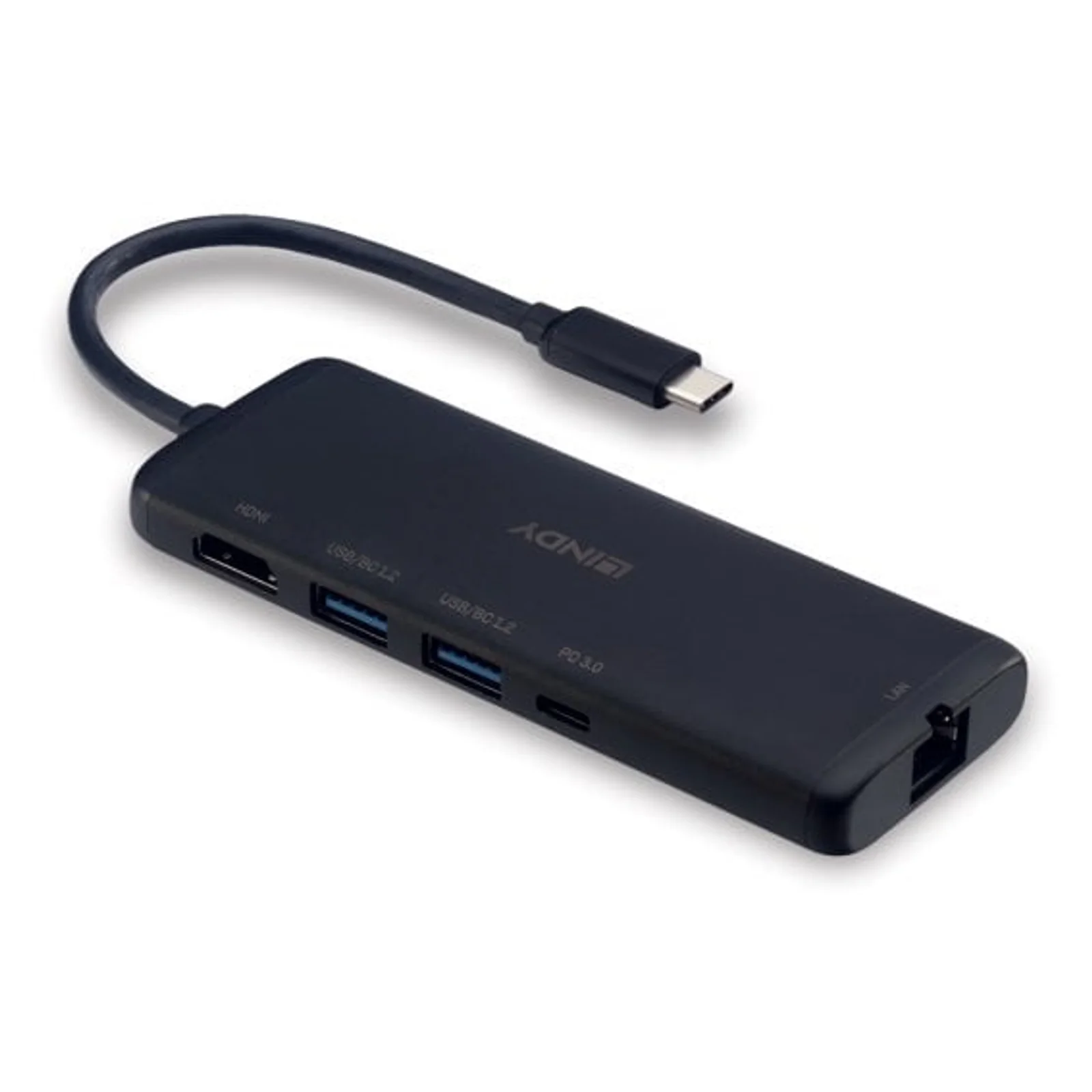Lindy DST-Mini, Mini Docking Station USB-C pour Laptop avec prise en charge 4k & possibilité de charge 100W