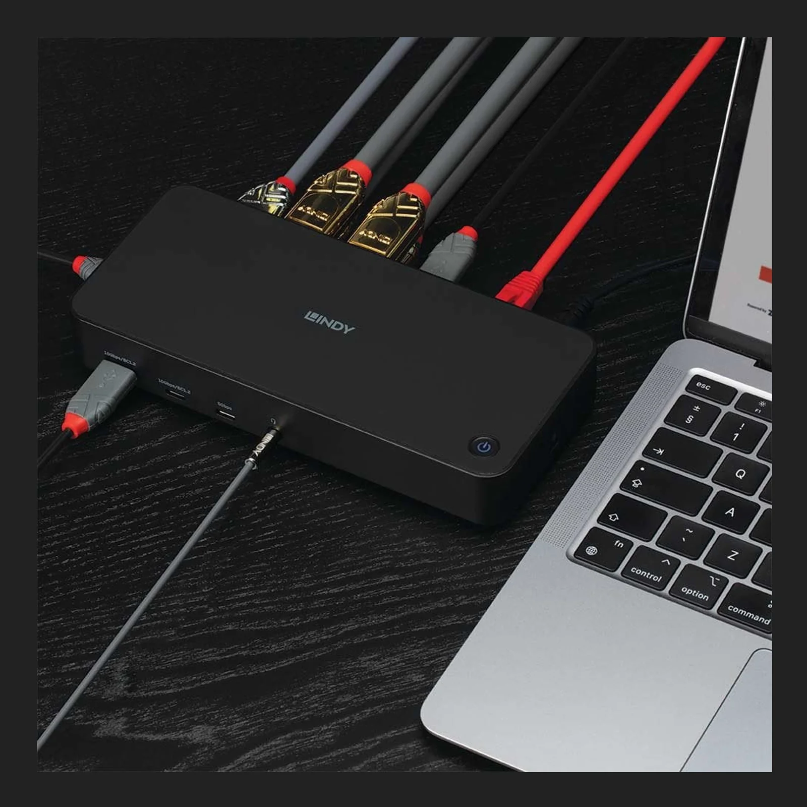Lindy DST-Pro Universal, Docking Station Hybride USB Type C et Type A pour Laptop avec prise en charge 3x4K (DP or HDMI®)