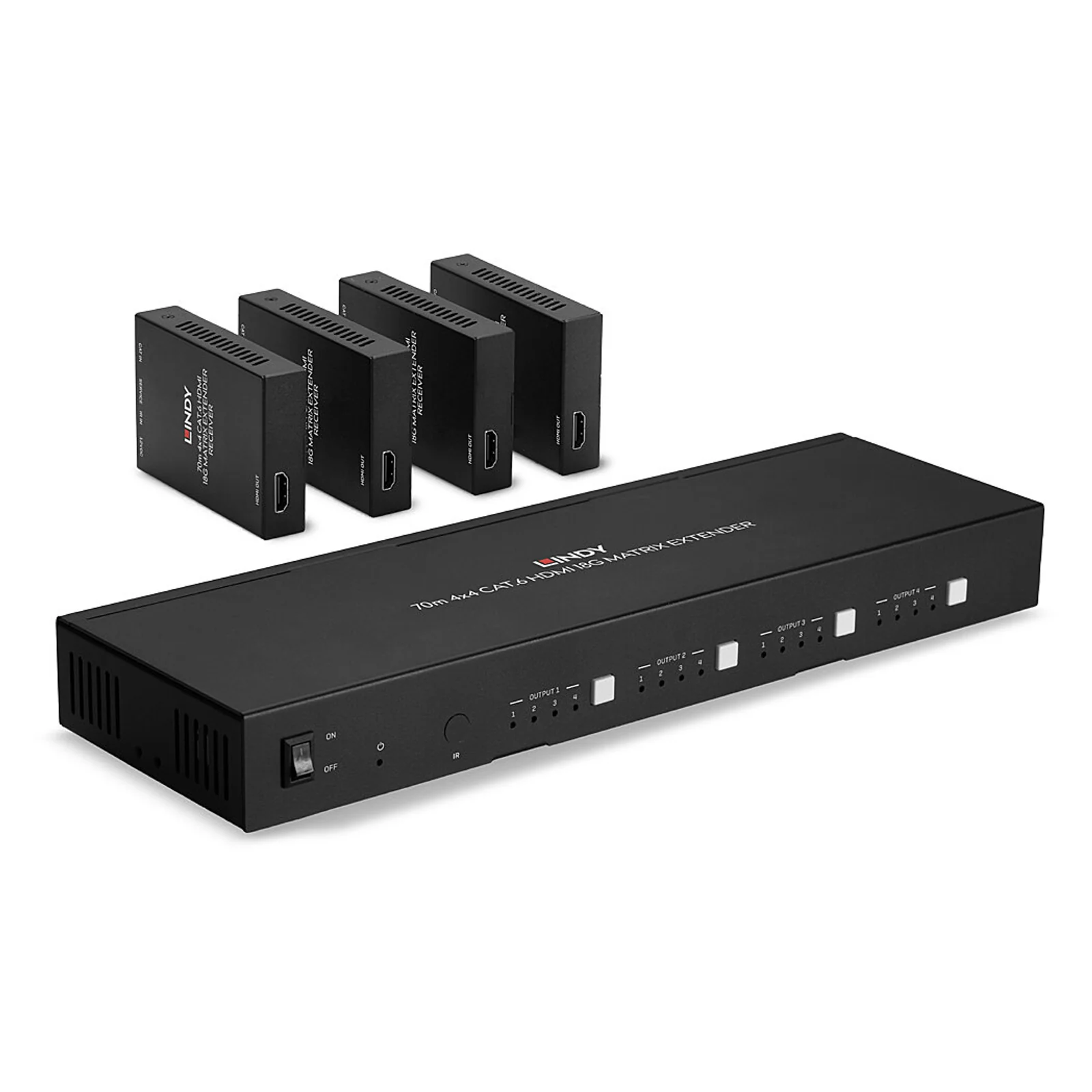 Extender Cat.6 Matrice 4x4 HDMI 4K60 & IR, 70m