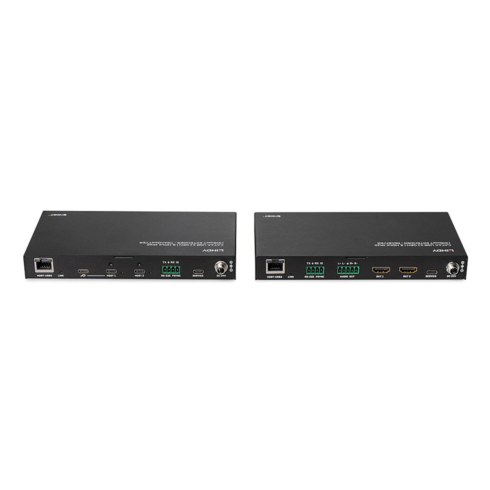Lindy Extender Cat.6A HDBaseT 2 hôtes USB 3.2 Gen 1 & HDMI 4K60 , 100m