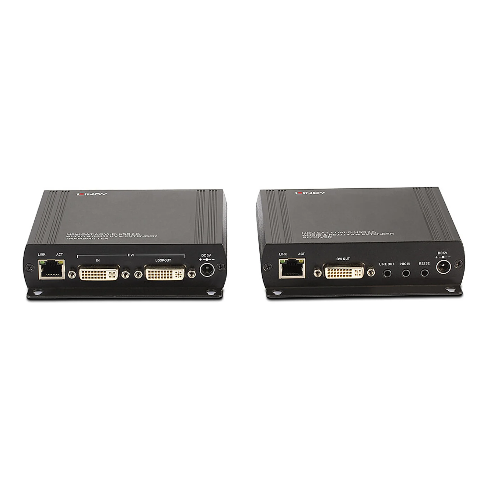 Lindy Extender KVM Cat.6 DVI-D, USB 2.0, Audio & RS232, 140m