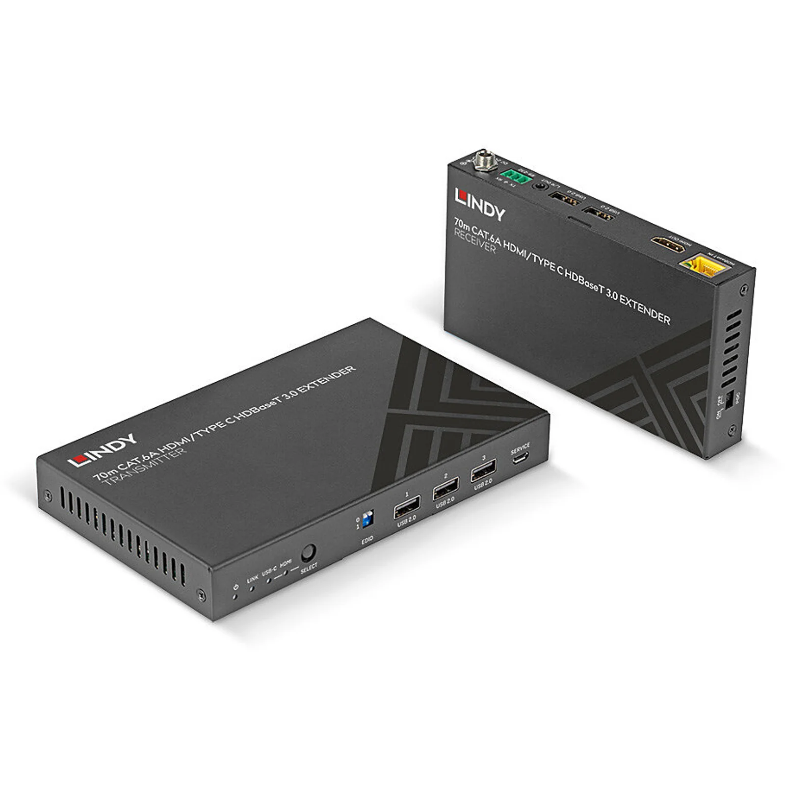 Extender KVM Cat.6A HDMI 4K60 & Type C HDBaseT 3.0, 70m