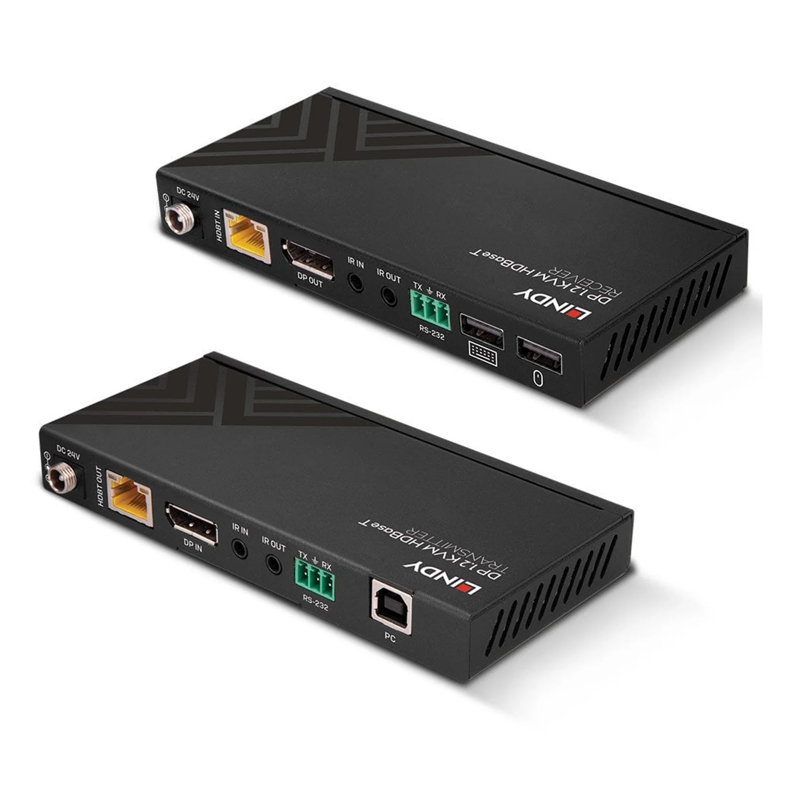 Lindy Extender KVM HDBaseT Cat.6 DisplayPort 1.2, USB, IR & RS-232, 150m