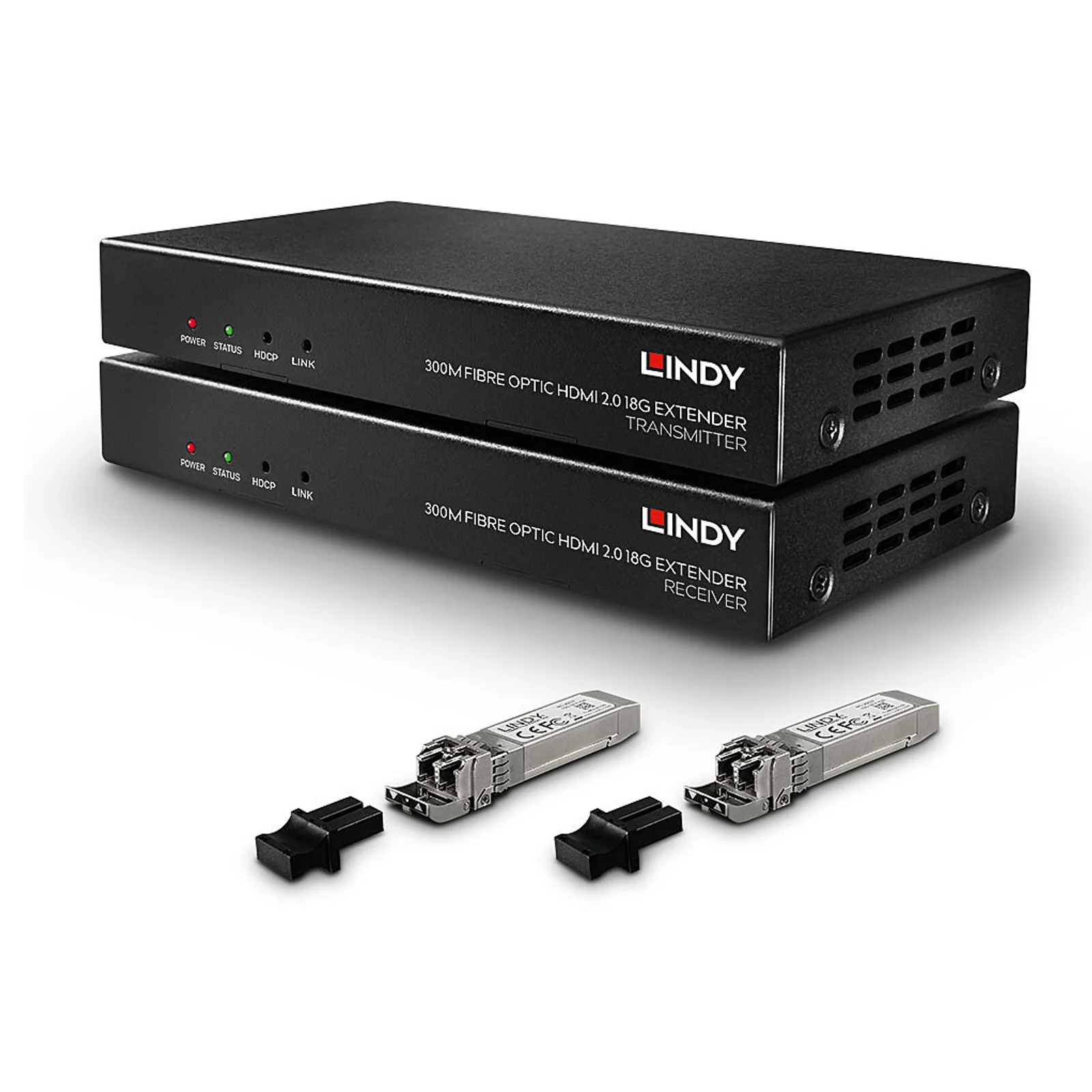 Lindy Kit Extender Fibre Optique HDMI 4K60, IR, RS232 & Audio, 300m/1000m
