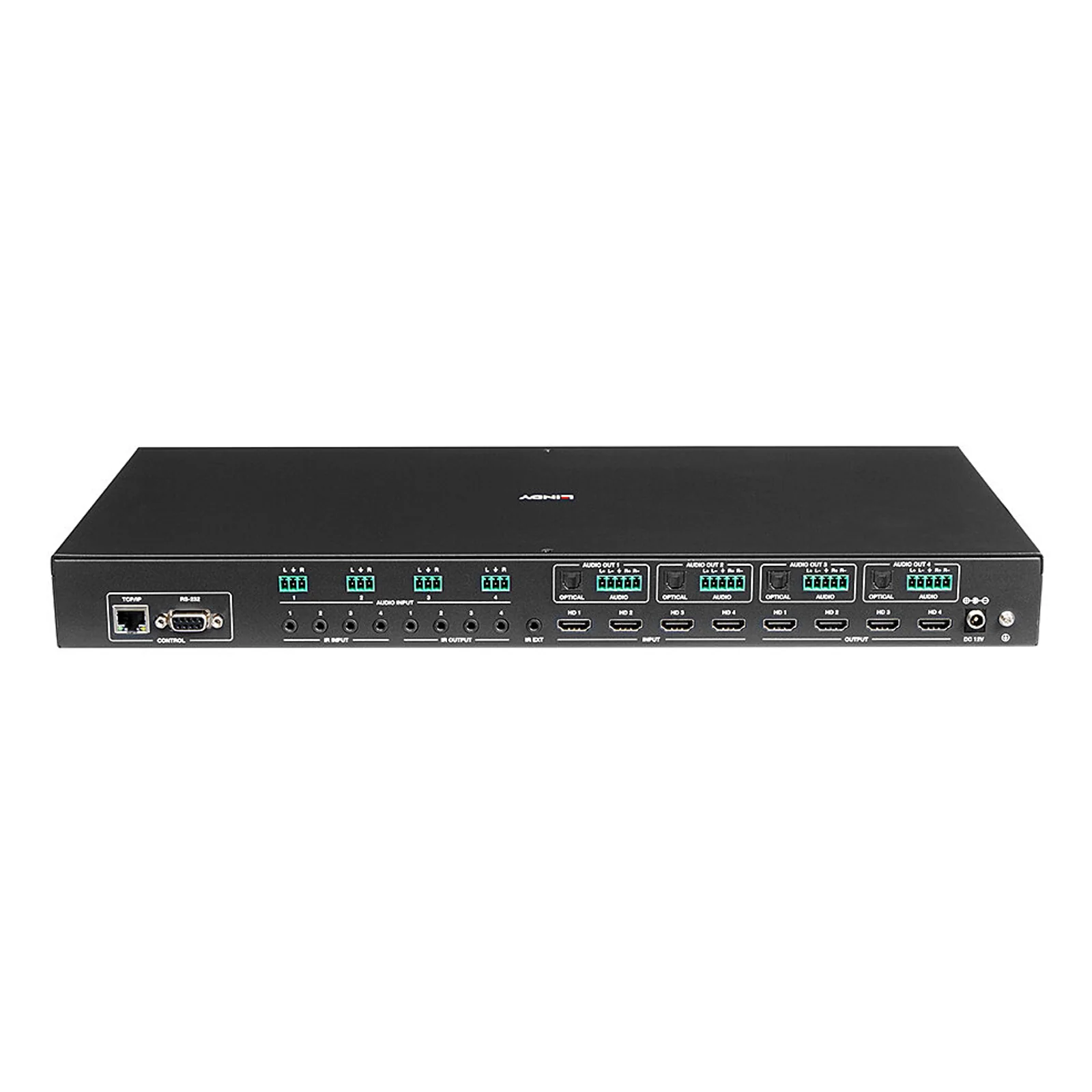 Lindy Matrice Seamless Multi-View 4x4 HDMI 4K60 avec Scaler pour mur d'écran
