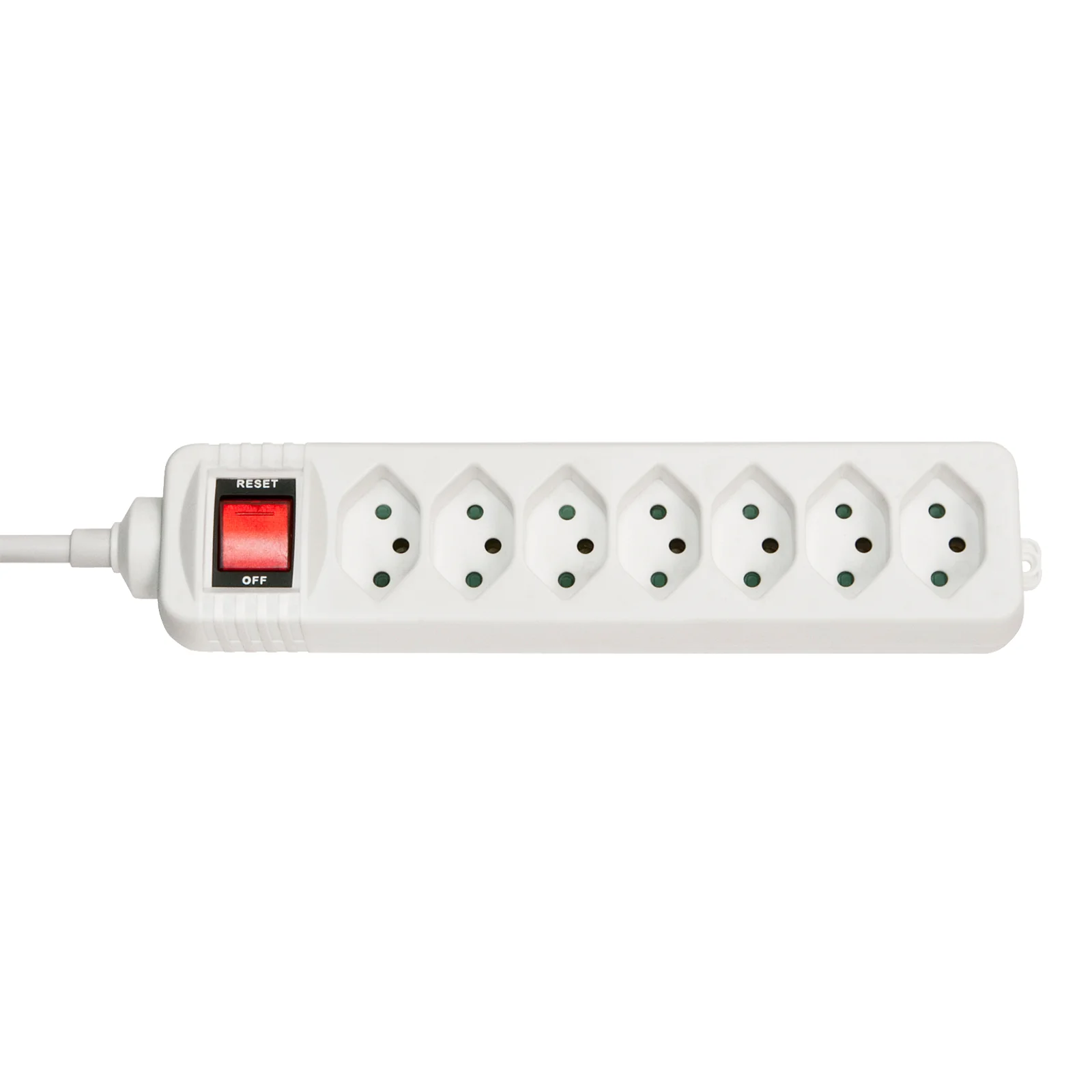 Multiprise 7 prises Suisse avec interrupteur, blanc