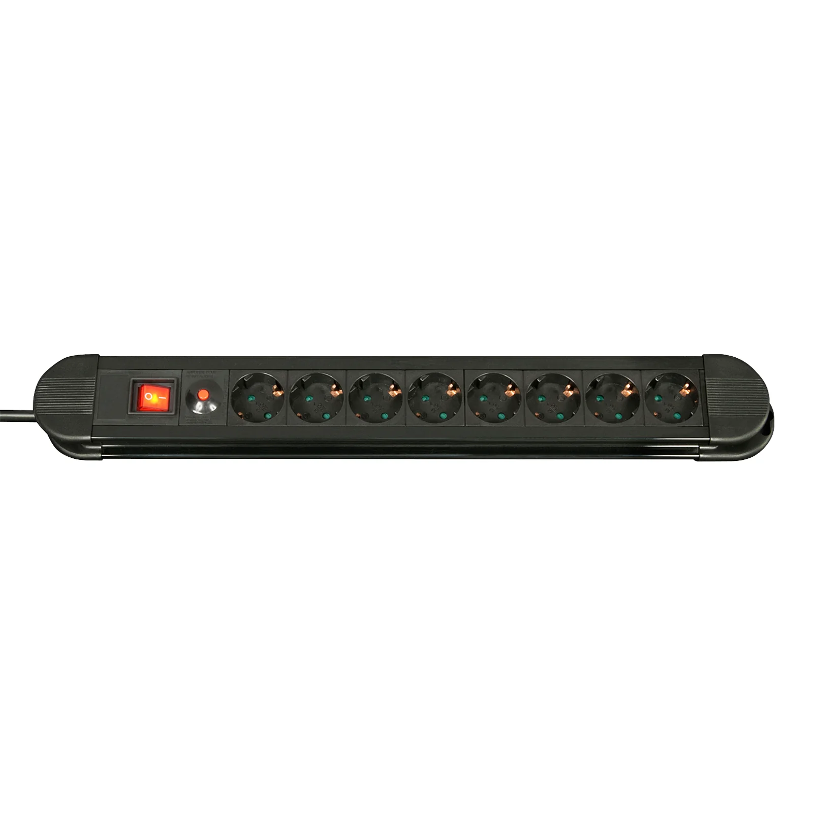 Multiprise 8 prises Schuko avec interrupteur, noir