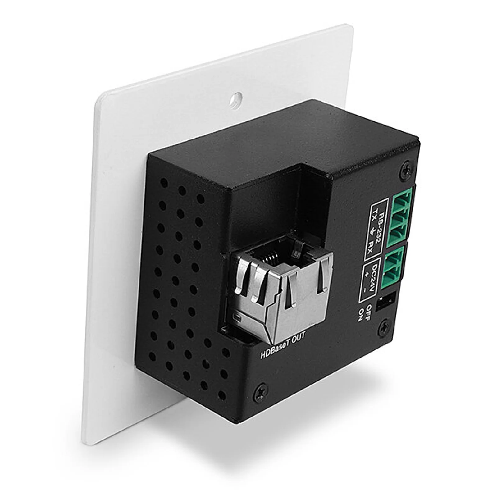 Lindy Plaque murale EU extender HDBaseT Cat.6 HDMI 4K60, IR & RS-232, 70m, émetteur