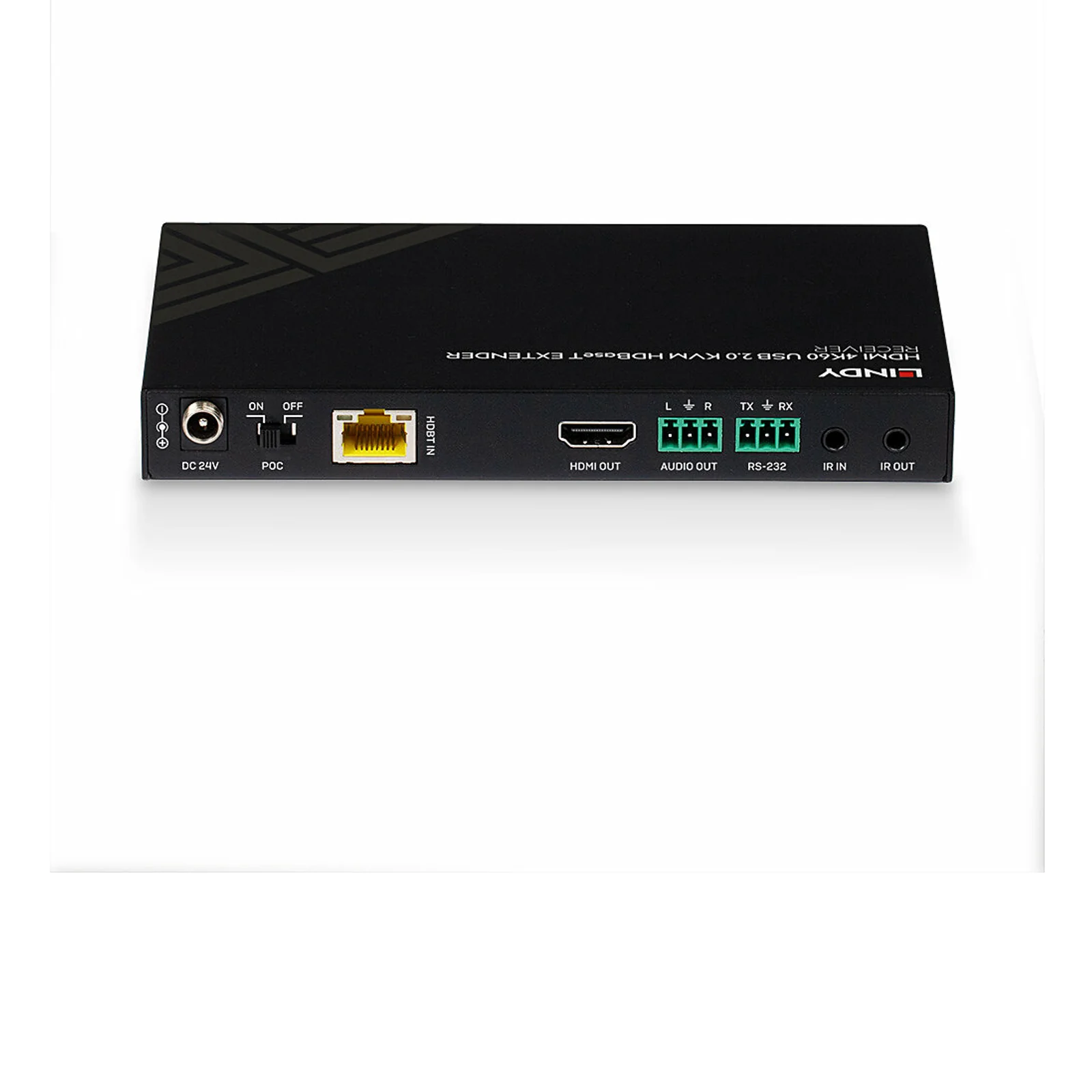 Lindy Récepteur KVM HDBaseT Cat.6 HDMI 4K60, Audio, IR & RS-232, 150m