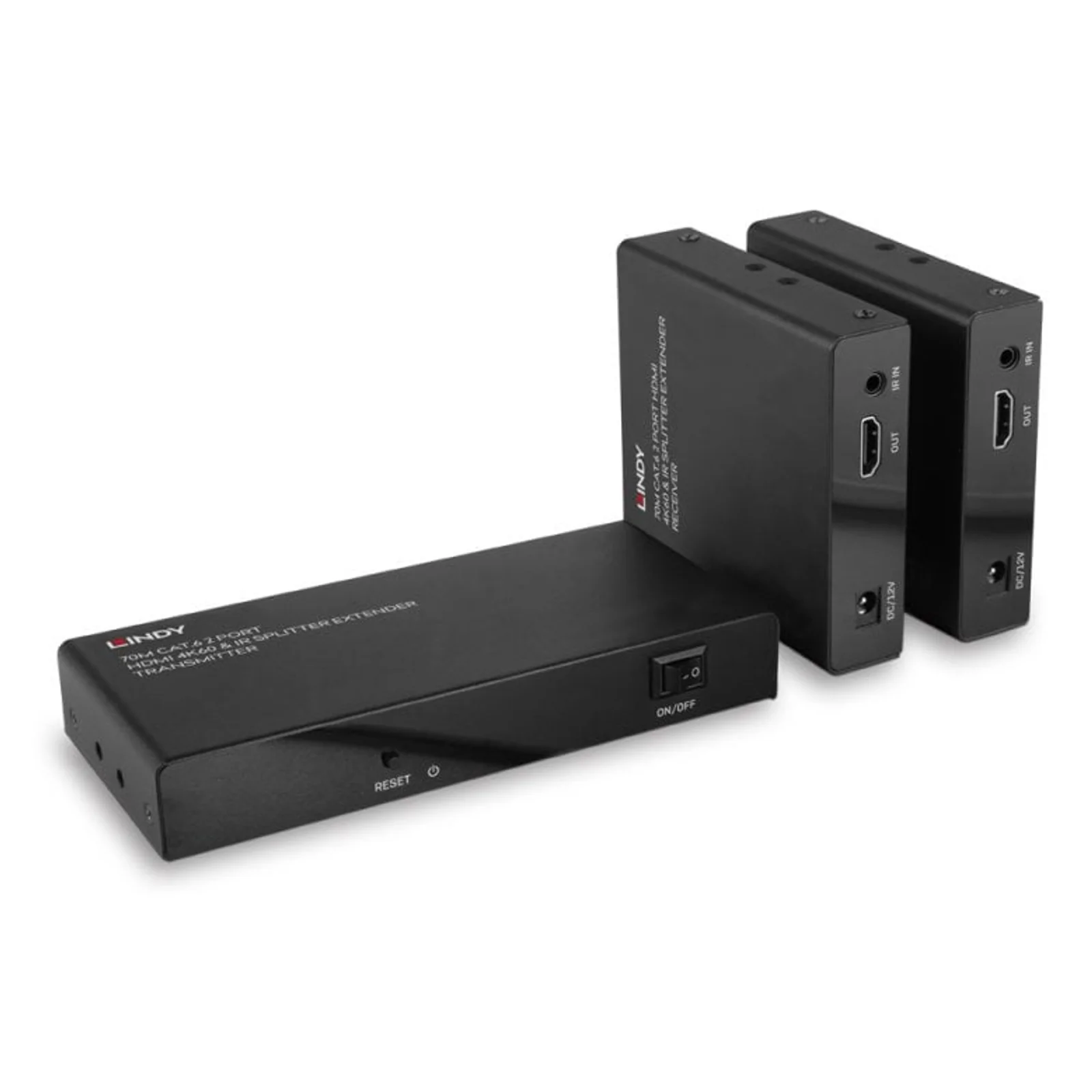 Splitter Extender Cat.6 2 ports HDMI 4K60 & IR, 70m