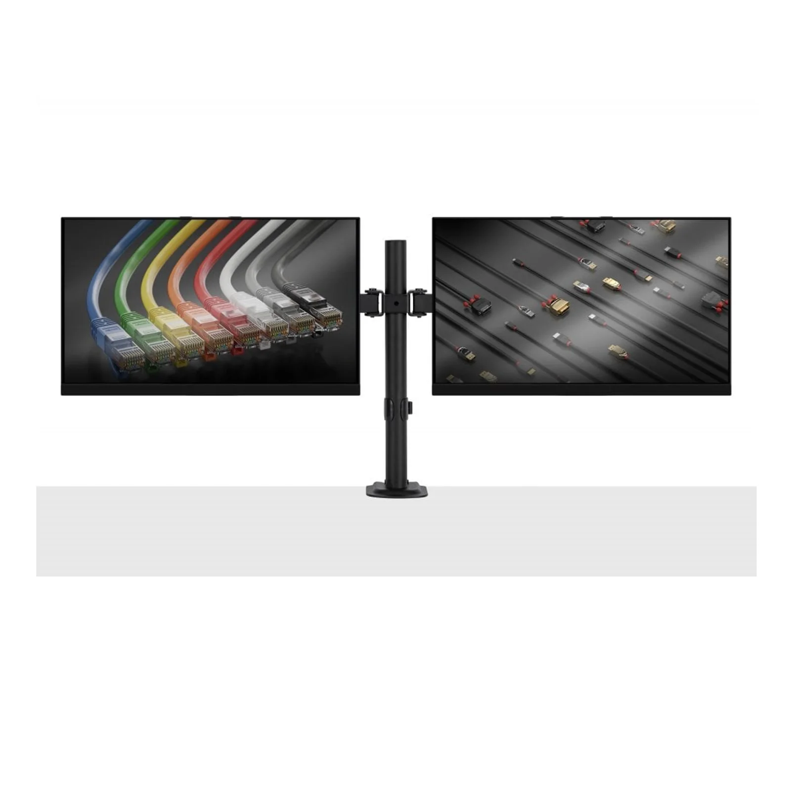 Lindy Support d'écran double fixe et ajustable - Noir