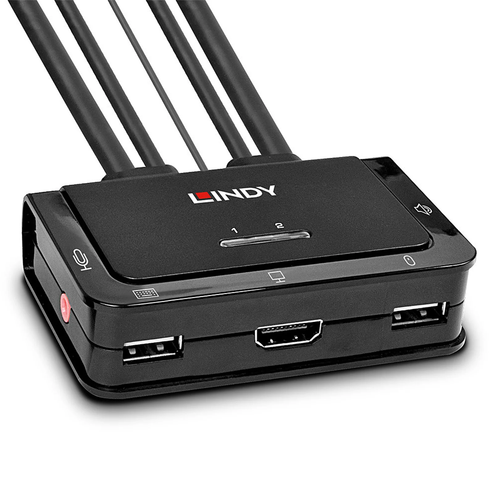 Switch KVM 2 ports HDMI 4K30, USB 2.0 & audio, câbles intégrés