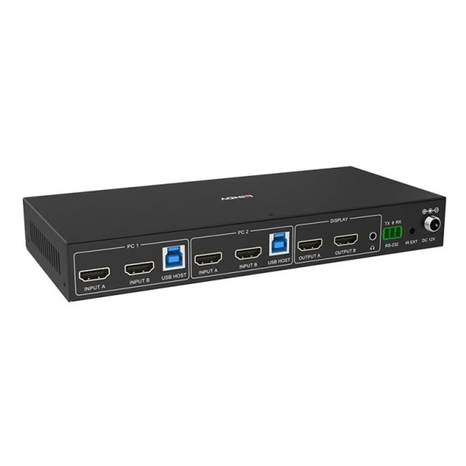 Lindy Switch KVM Dual Head HDMI 4K60, USB 3.0, 2 Ports