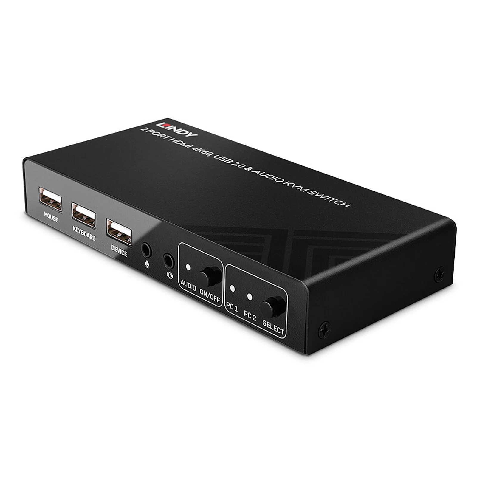 Switch KVM HDMI 4K60, USB 2.0 & Audio, 2 ports