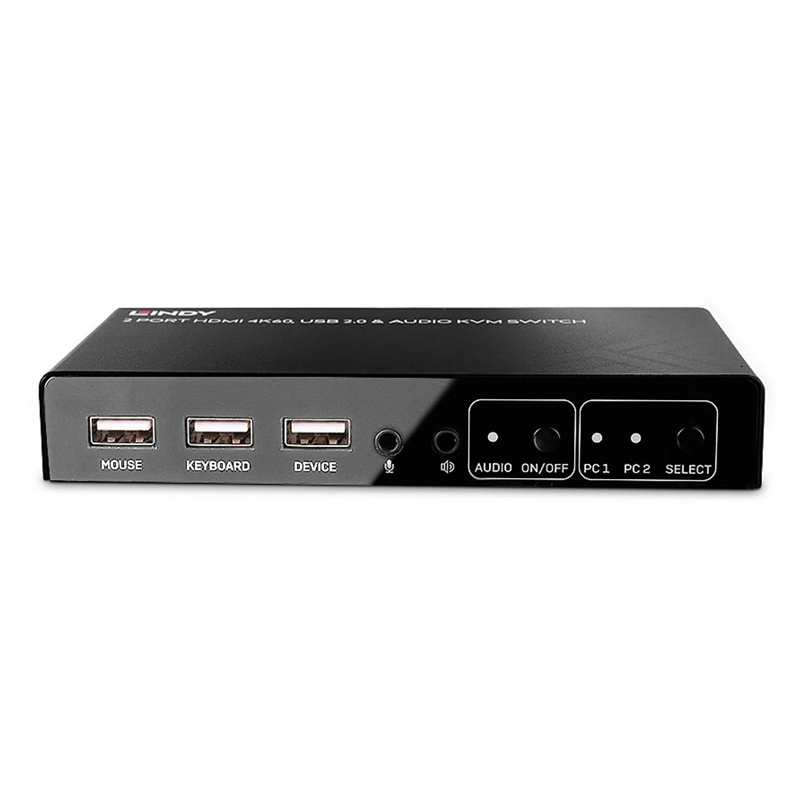 Lindy Switch KVM HDMI 4K60, USB 2.0 & Audio, 2 ports