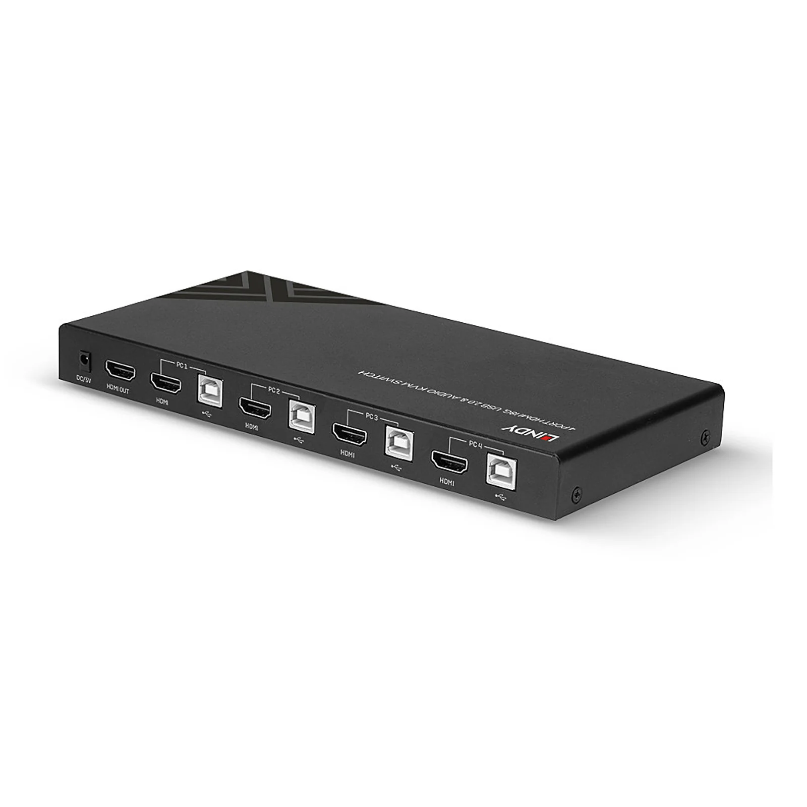 Lindy Switch KVM HDMI 4K60, USB 2.0 & Audio, 4 ports