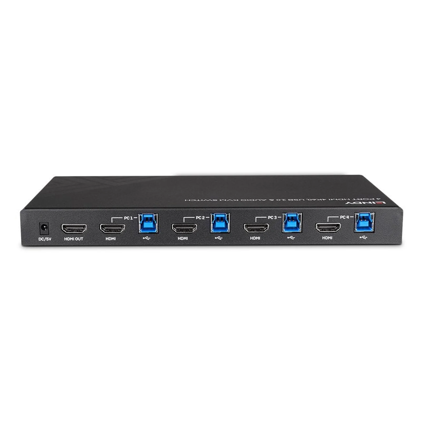 Lindy Switch KVM HDMI 4K60, USB 3.0 & Audio, 4 ports