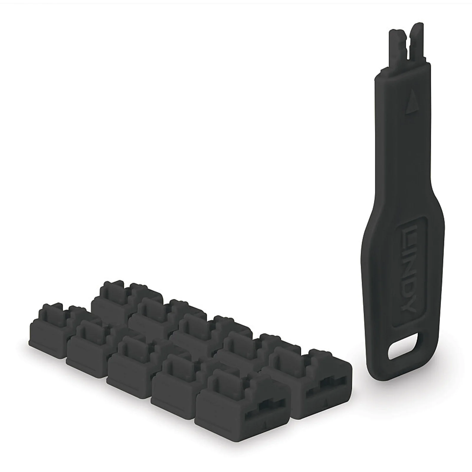 Verrous de ports RJ45, 10 pièces avec clé, noir