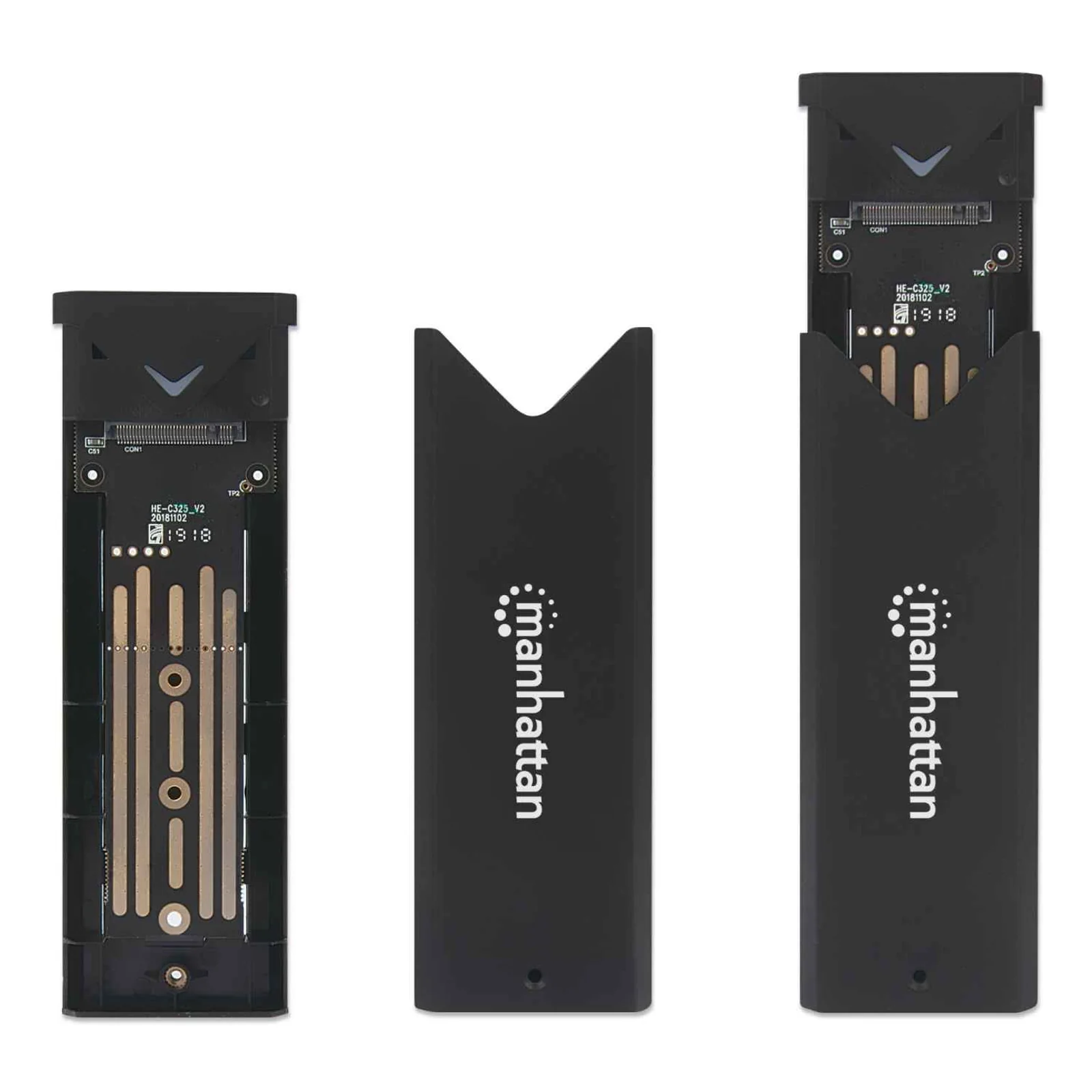 Manhattan 130530 Boîtier de disques de stockage Enceinte ssd Noir M.2