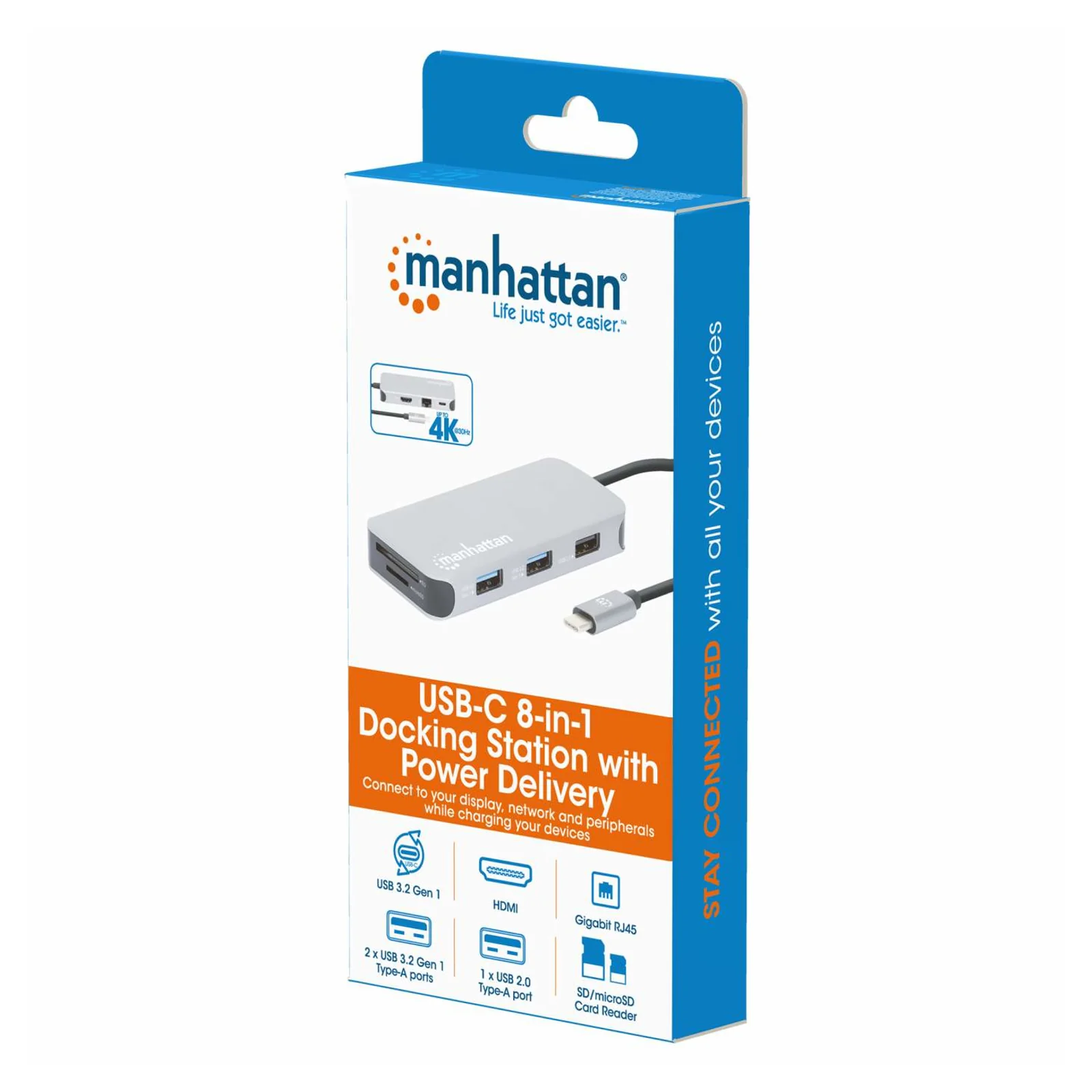 Manhattan 130615 station d'accueil Avec fil USB 3.2 Gen 1 (3.1 Gen 1) Type-C Aluminium