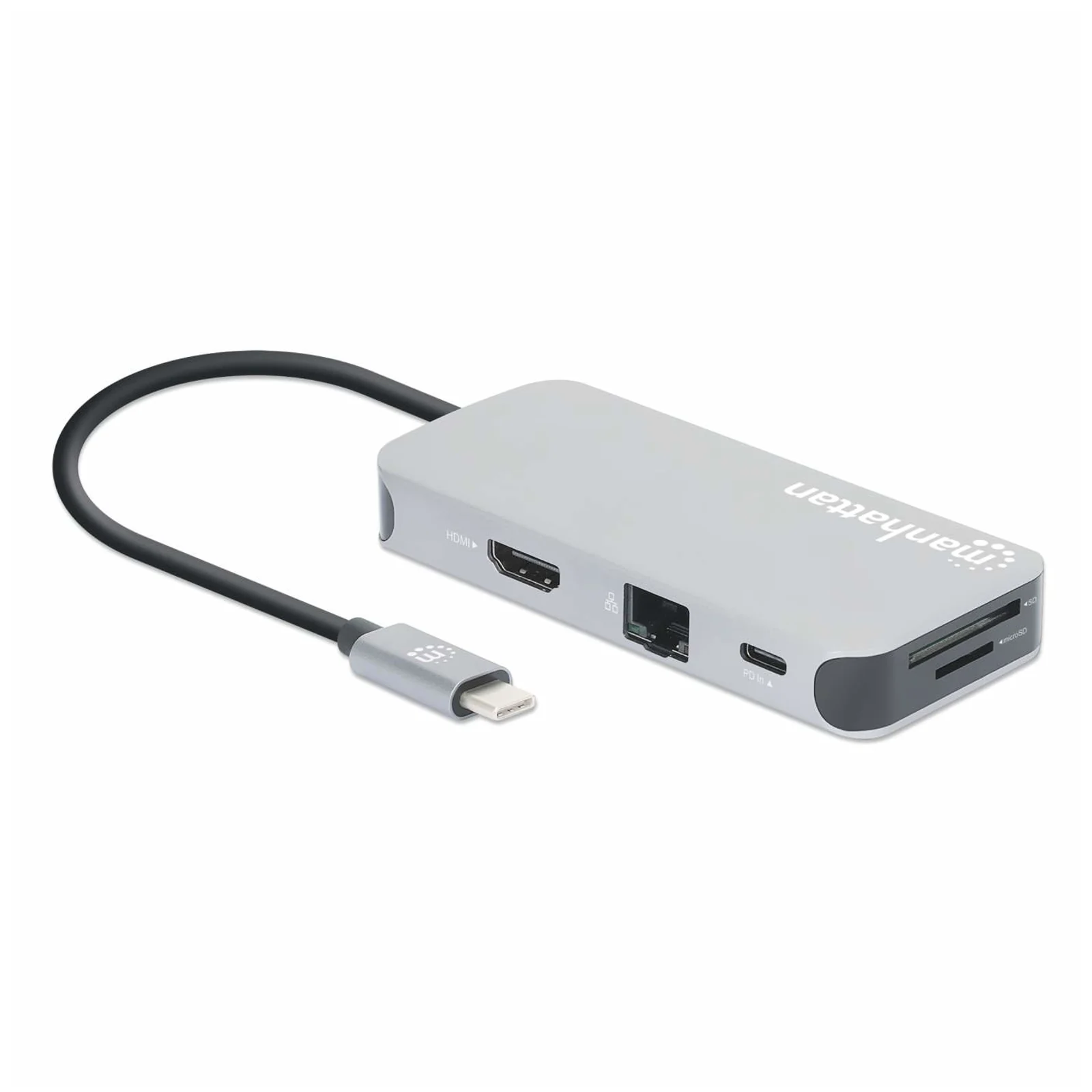 Manhattan 130615 station d'accueil Avec fil USB 3.2 Gen 1 (3.1 Gen 1) Type-C Aluminium