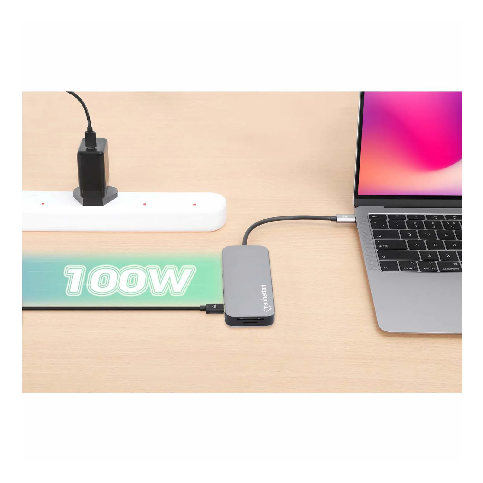 Manhattan 130615 station d'accueil Avec fil USB 3.2 Gen 1 (3.1 Gen 1) Type-C Aluminium