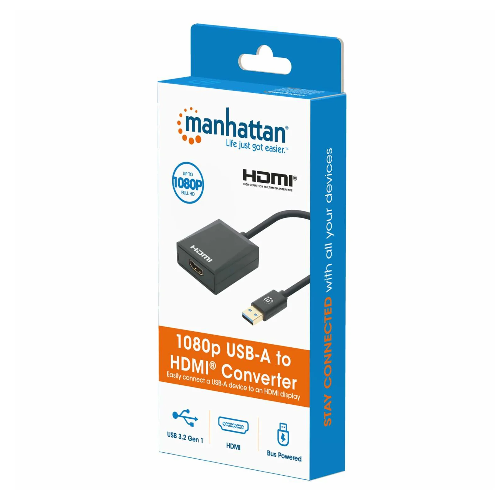 Manhattan 153690 station d'accueil Avec fil USB 3.2 Gen 1 (3.1 Gen 1) Type-A Noir