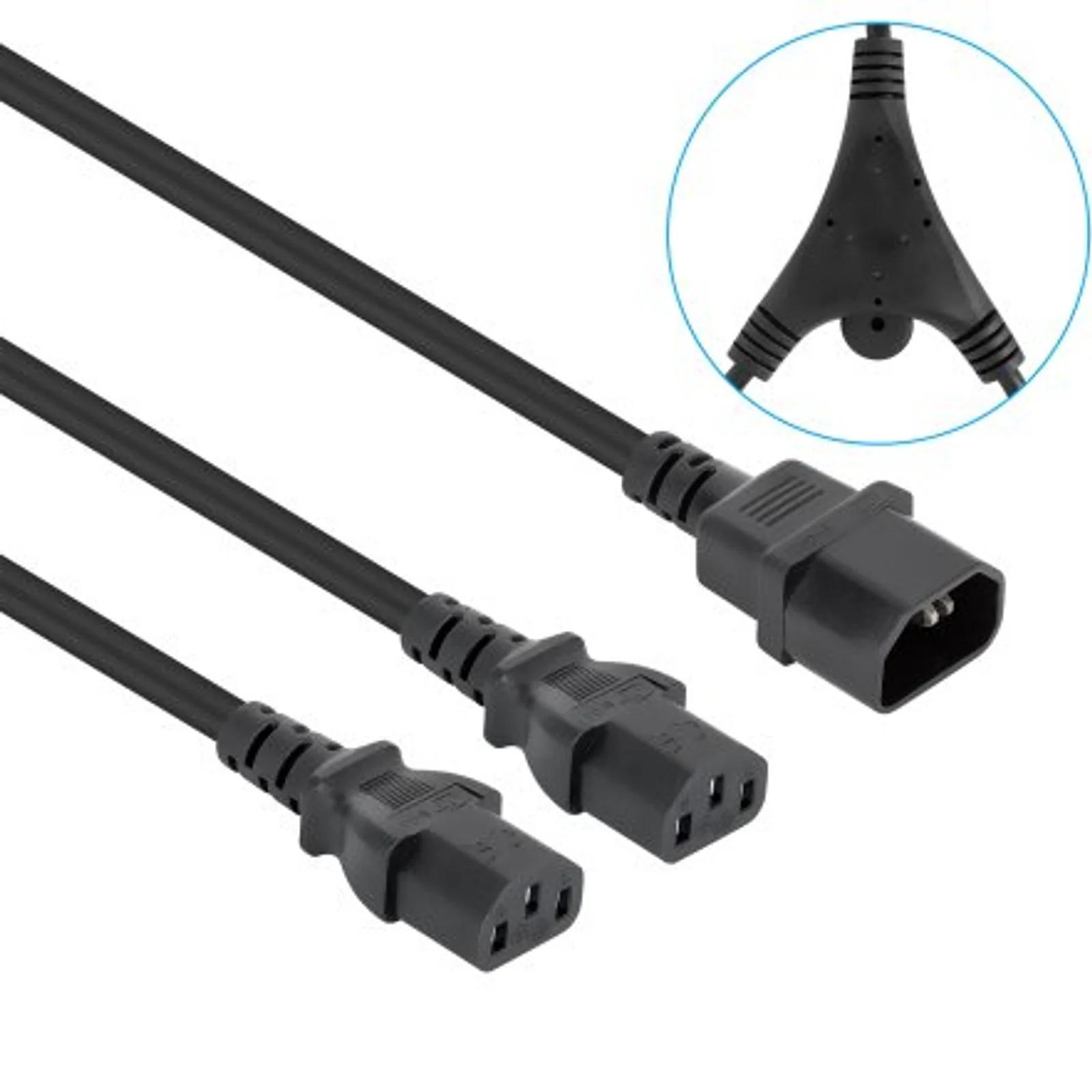 Manhattan 157469 câble électrique Noir 1,8 m Coupleur C14 Coupleur 2 x C13